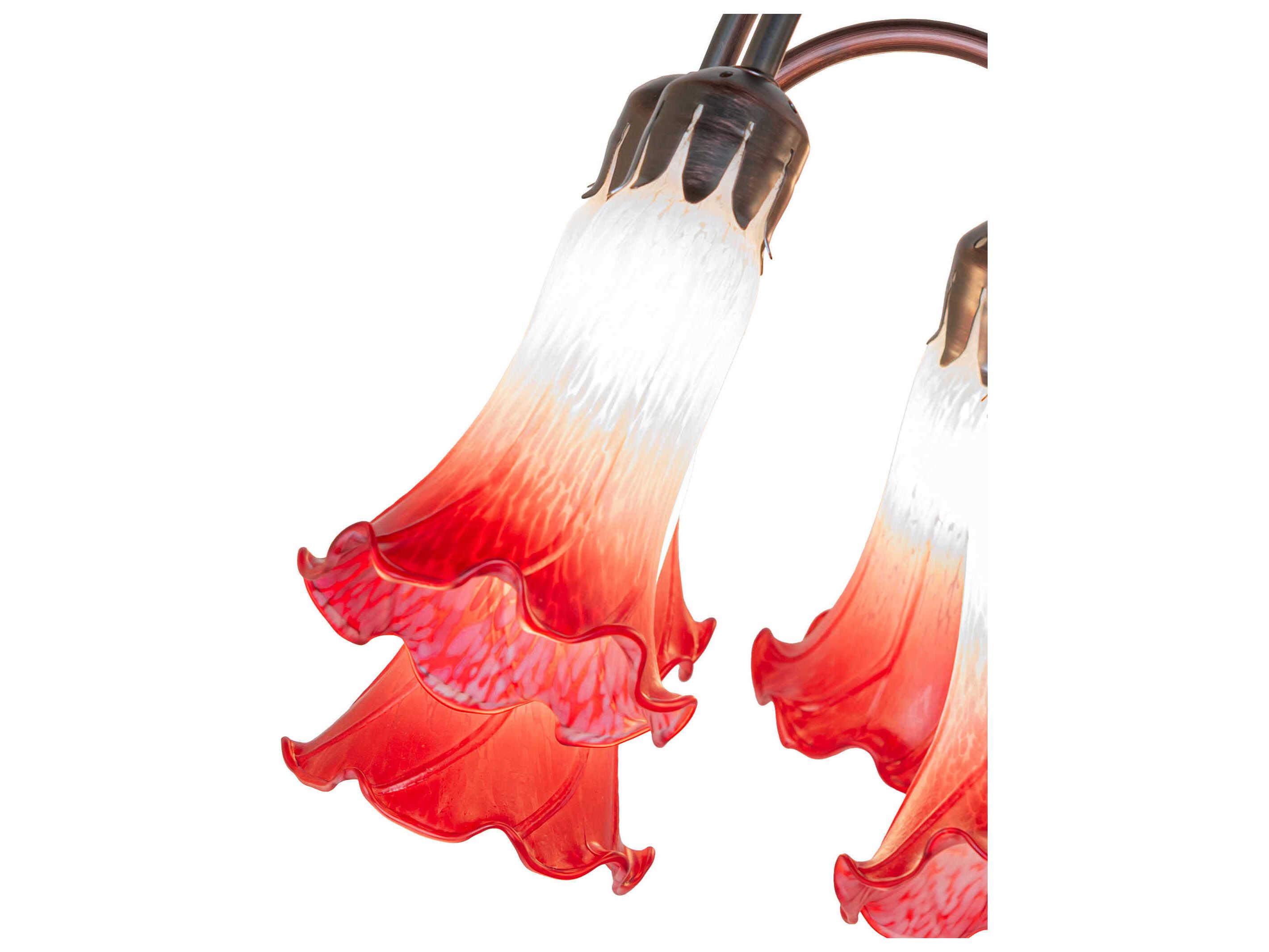 Meyda Tiffany Pond Lily Pink / White Glass Table Lamp