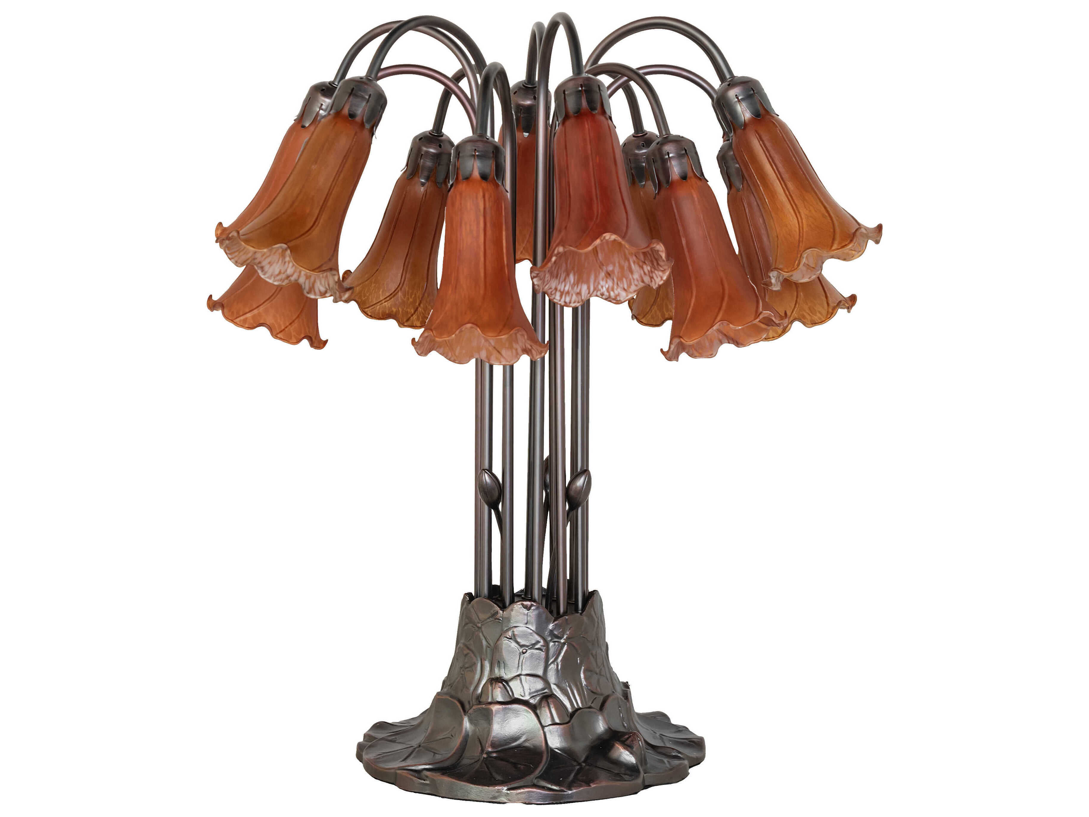 Meyda Tiffany Pond Lily Amber Glass Table Lamp