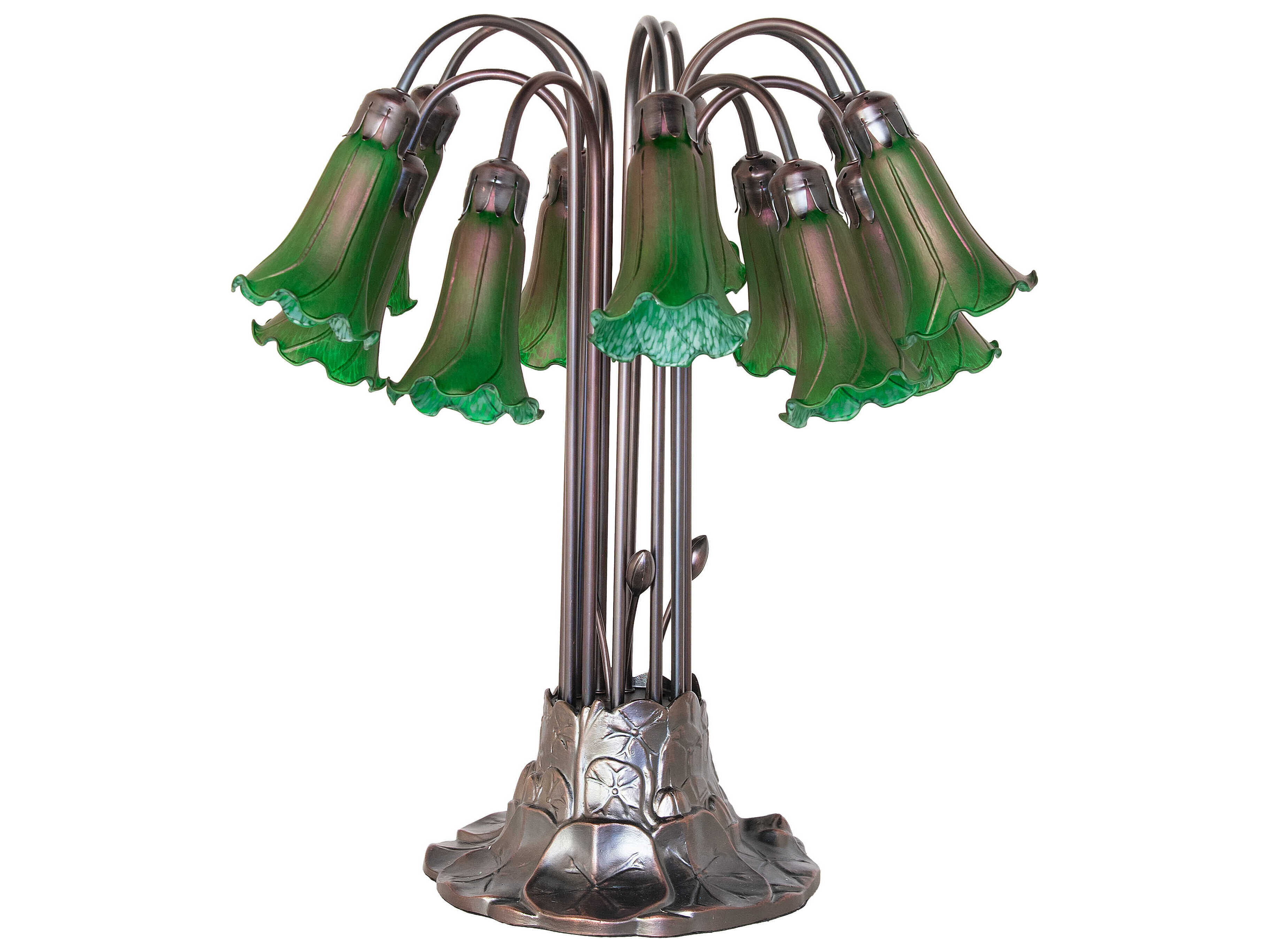 Meyda Tiffany Pond Lily Green Glass Table Lamp