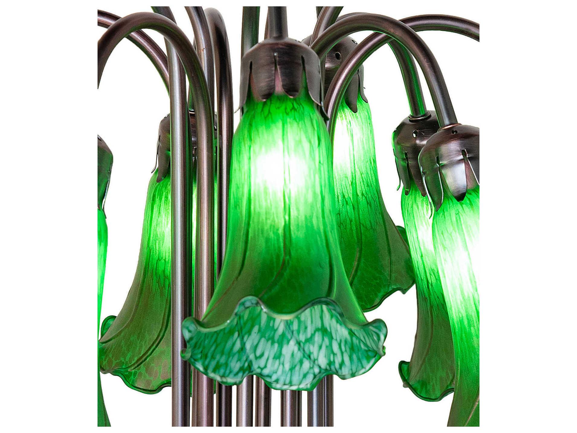 Meyda Tiffany Pond Lily Green Glass Table Lamp