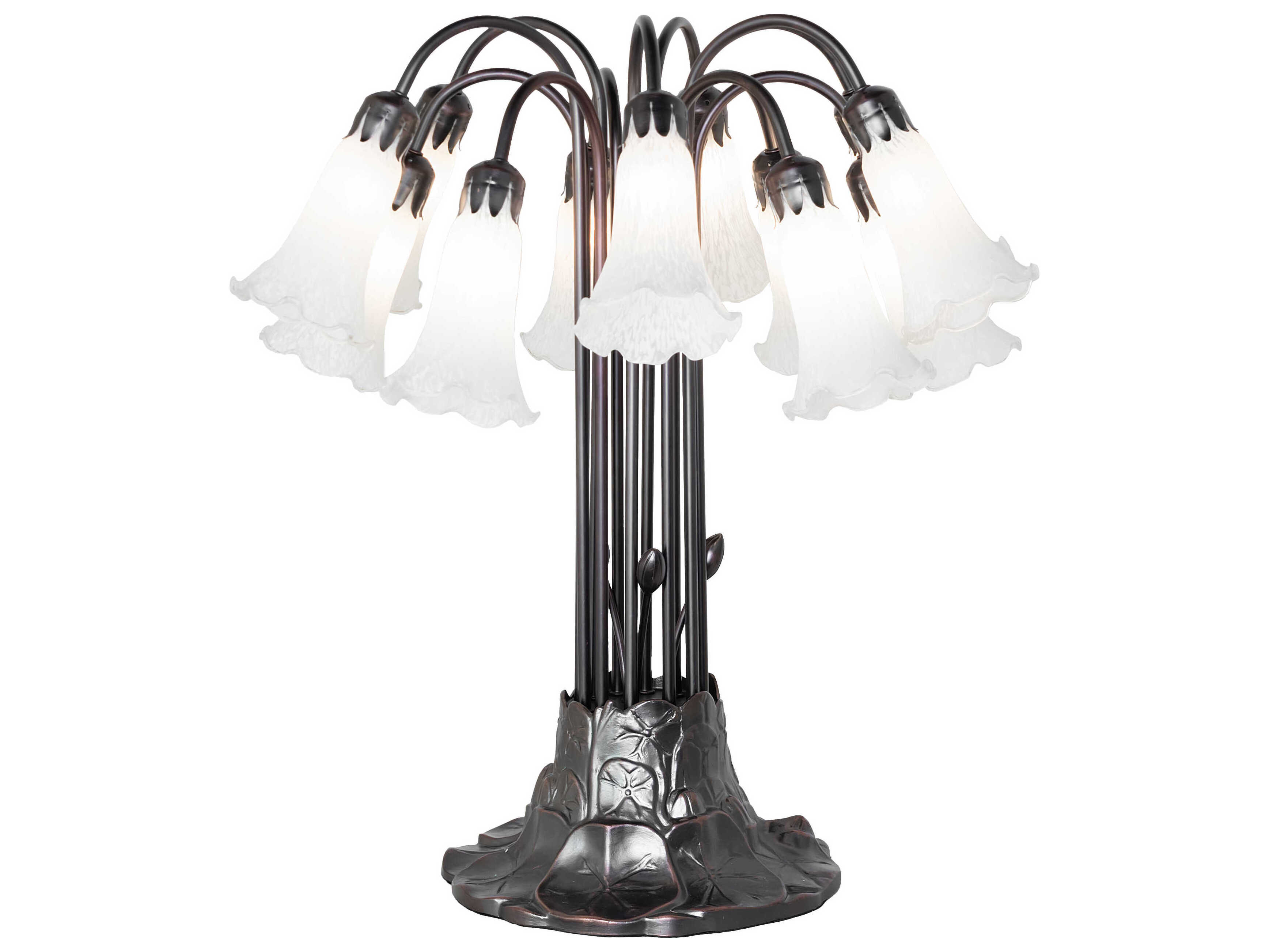 Meyda Tiffany Pond Lily White Glass Table Lamp