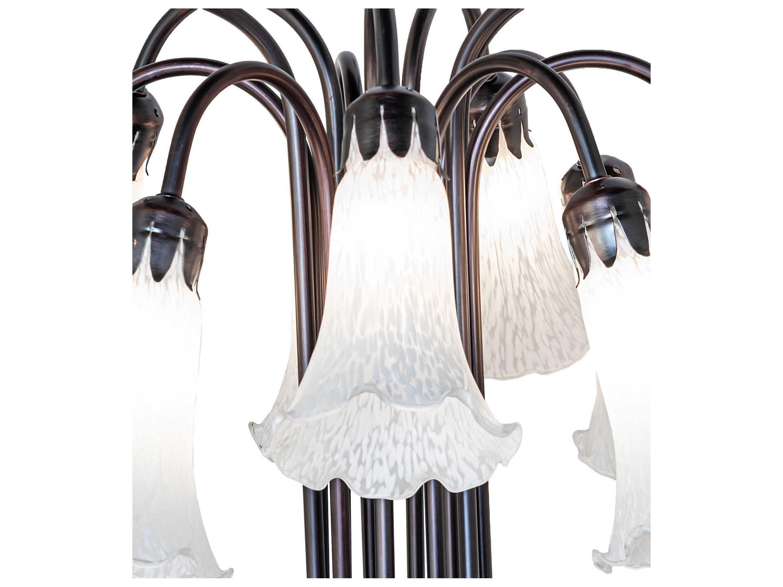 Meyda Tiffany Pond Lily White Glass Table Lamp