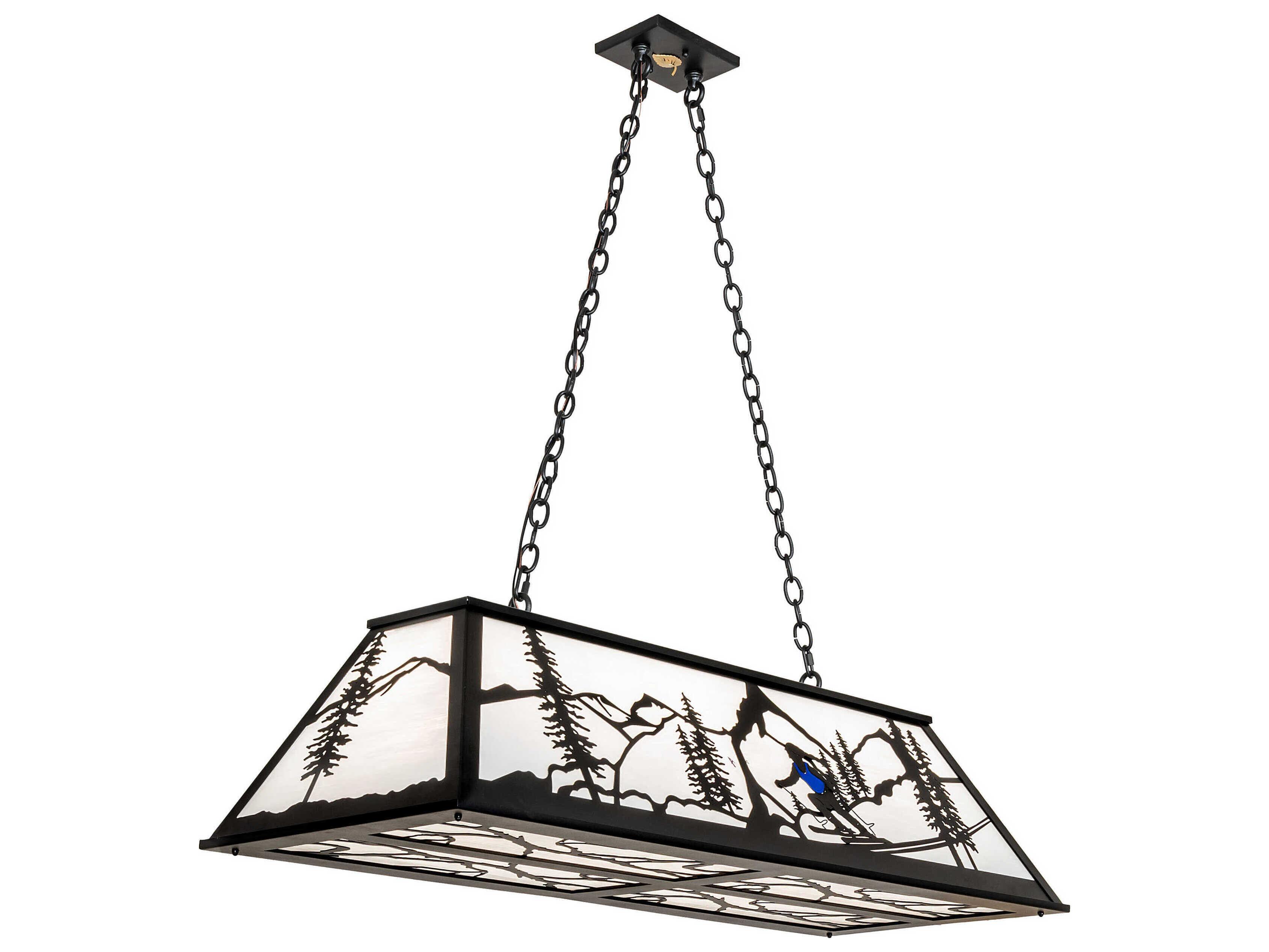 Meyda Alpine 6-Light Textured Black Island Pendant