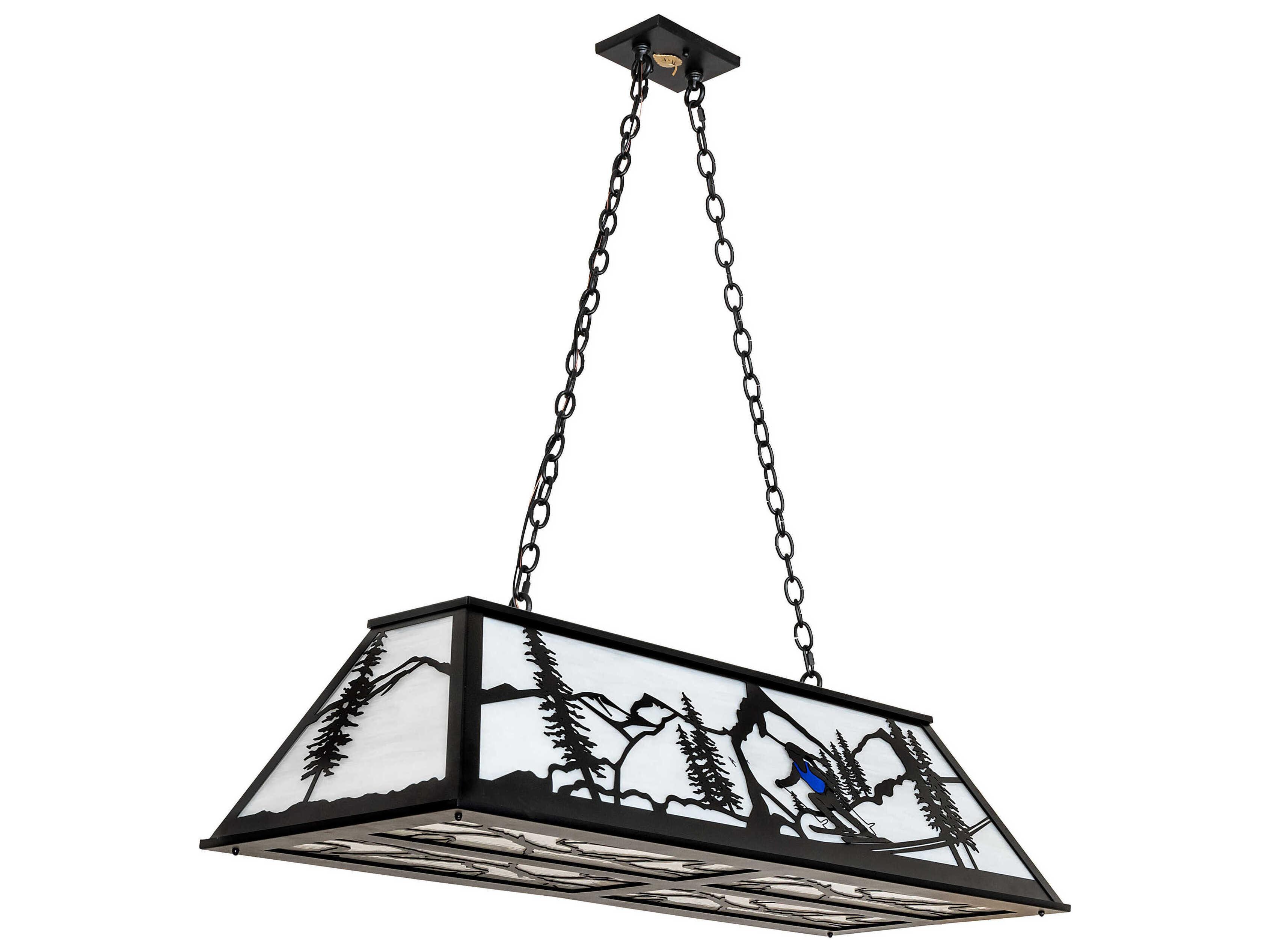 Meyda Alpine 6-Light Textured Black Island Pendant