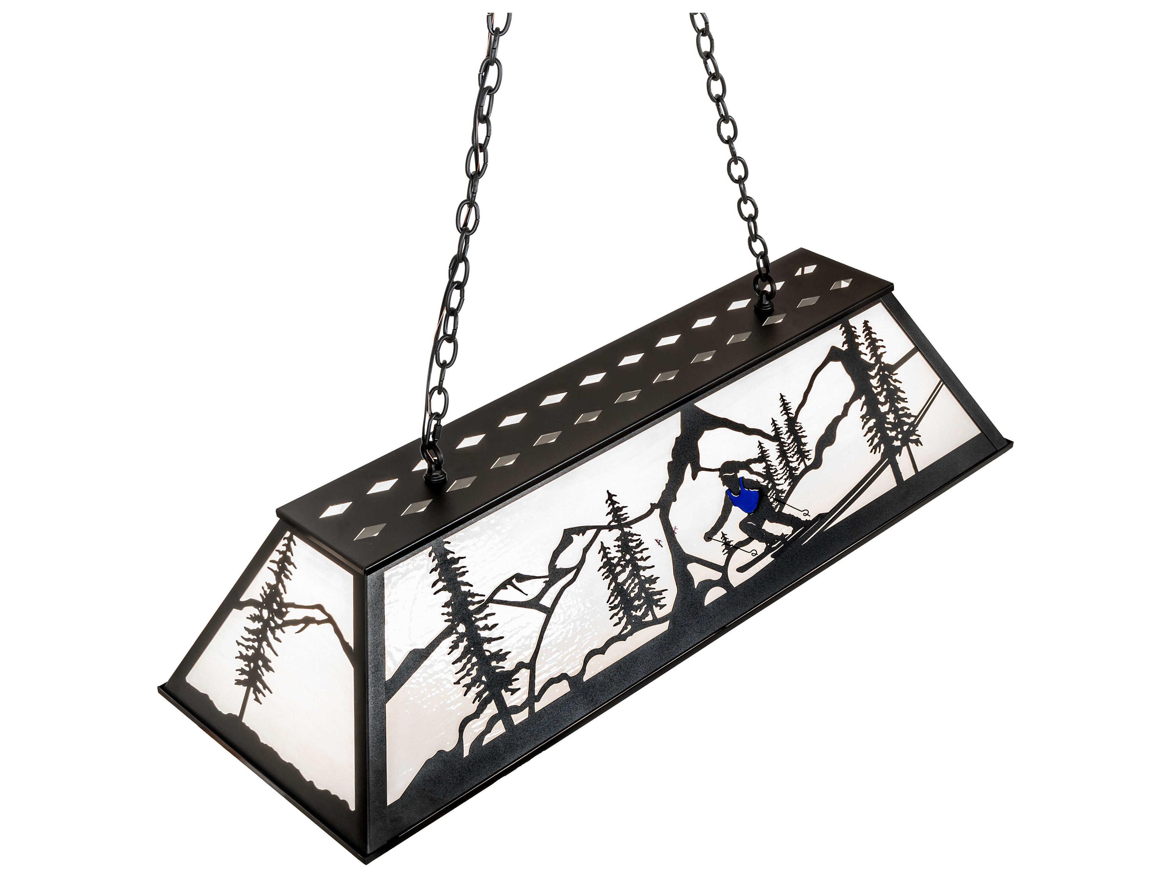 Meyda Alpine 6-Light Textured Black Island Pendant
