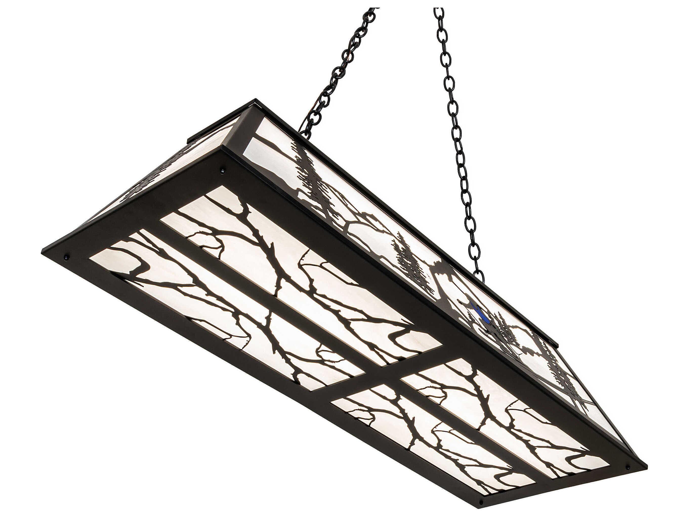 Meyda Alpine 6-Light Textured Black Island Pendant