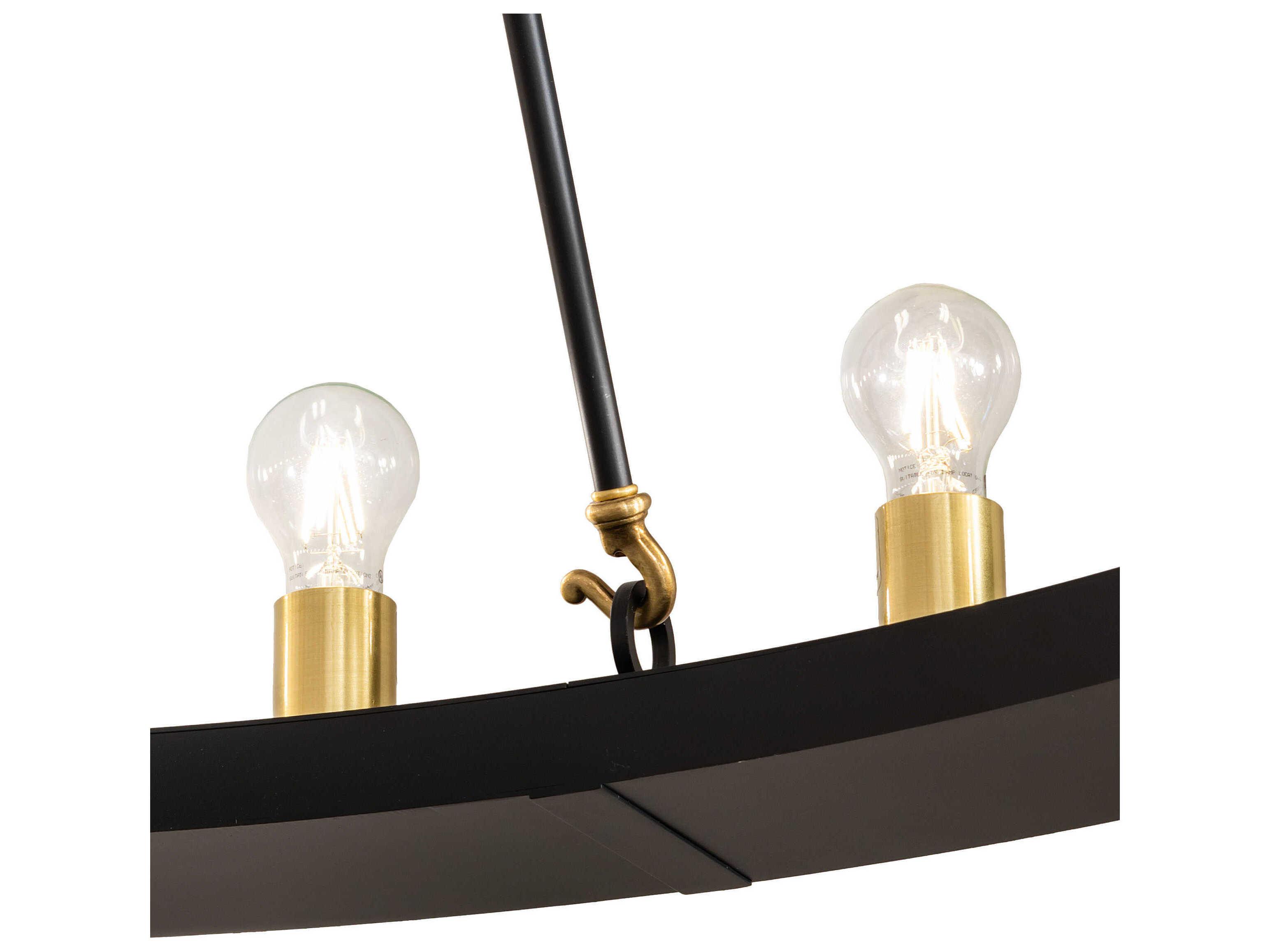 Meyda Loxley 20-Light Solar Black W Brushed Brass Round Chandelier