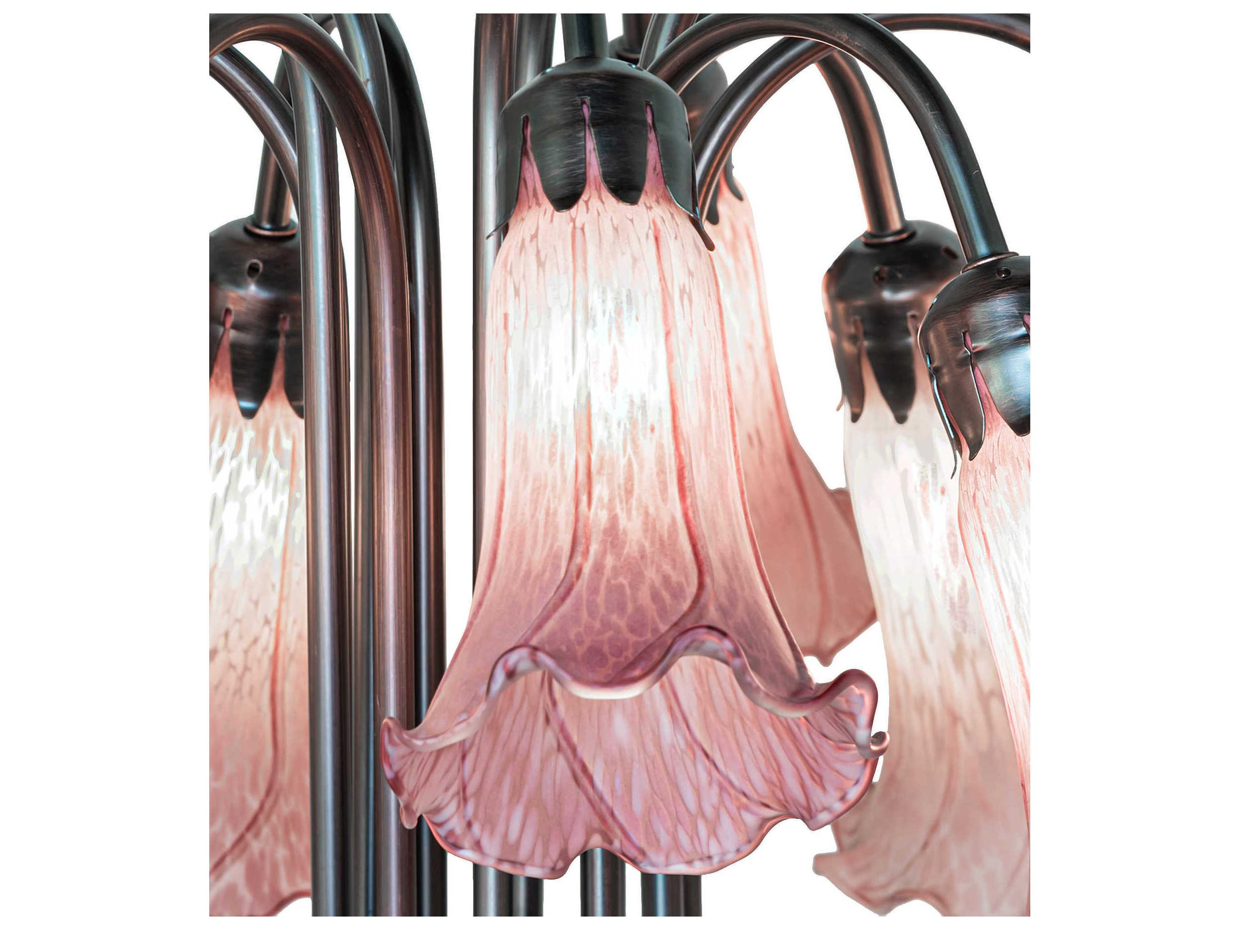 Meyda Tiffany Pond Lily Lavender Glass Table Lamp