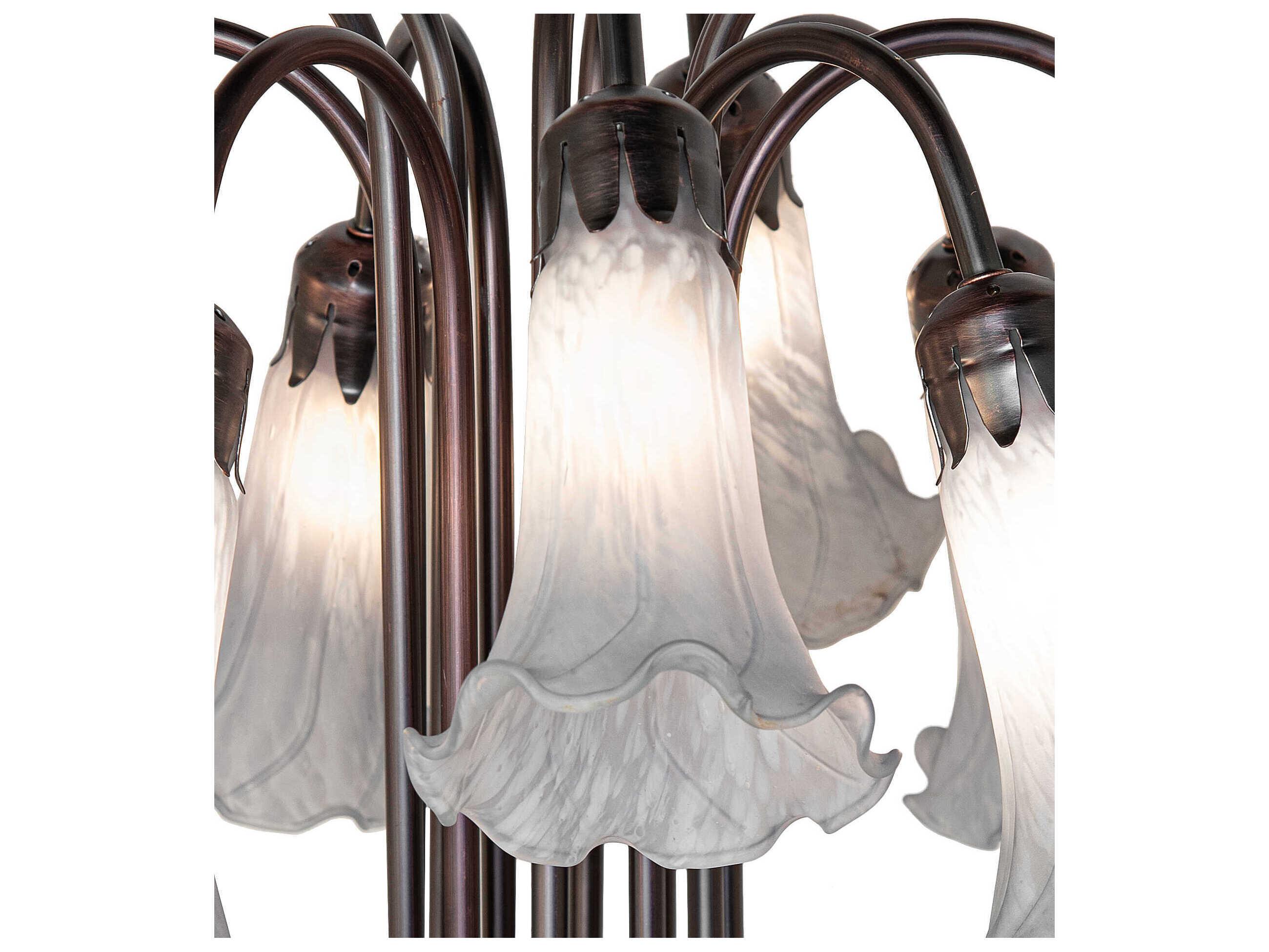 Meyda Tiffany Pond Lily Gray Glass Table Lamp