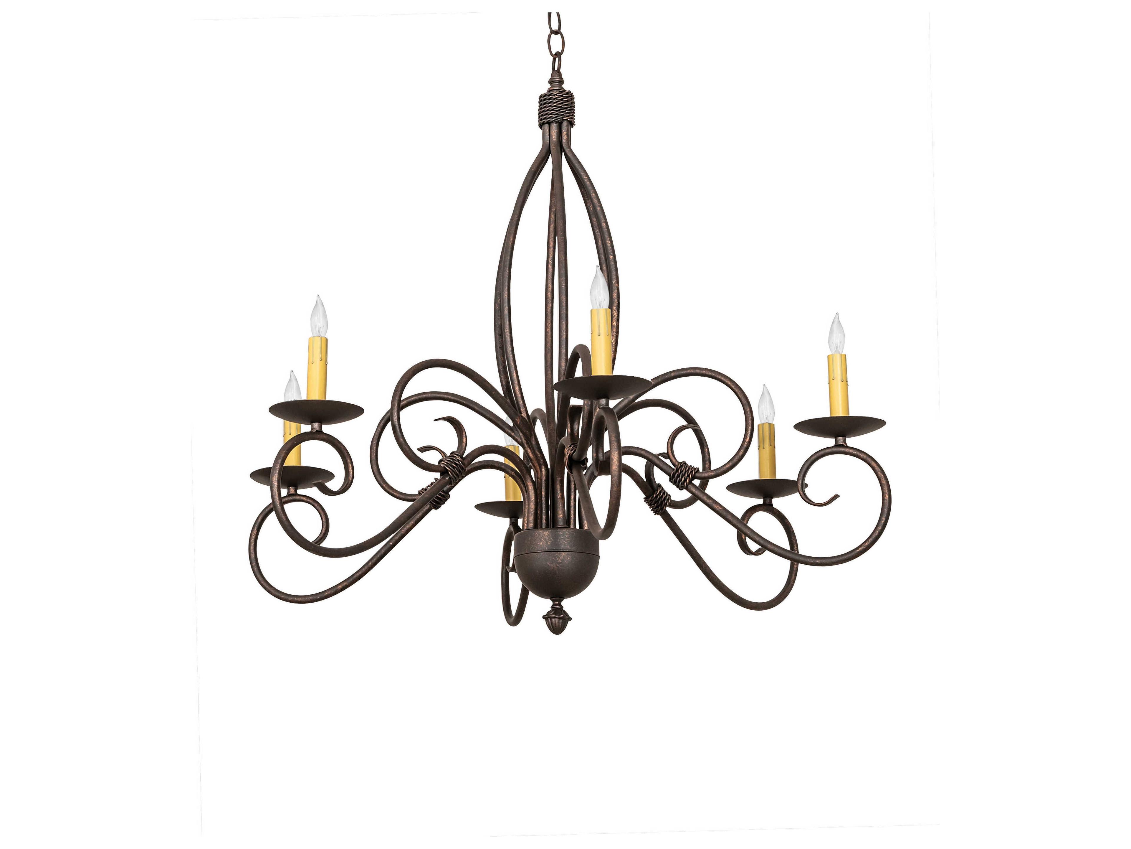 Meyda Squire 6-Light Gilded Tobacco Brown Traditional Chandelier