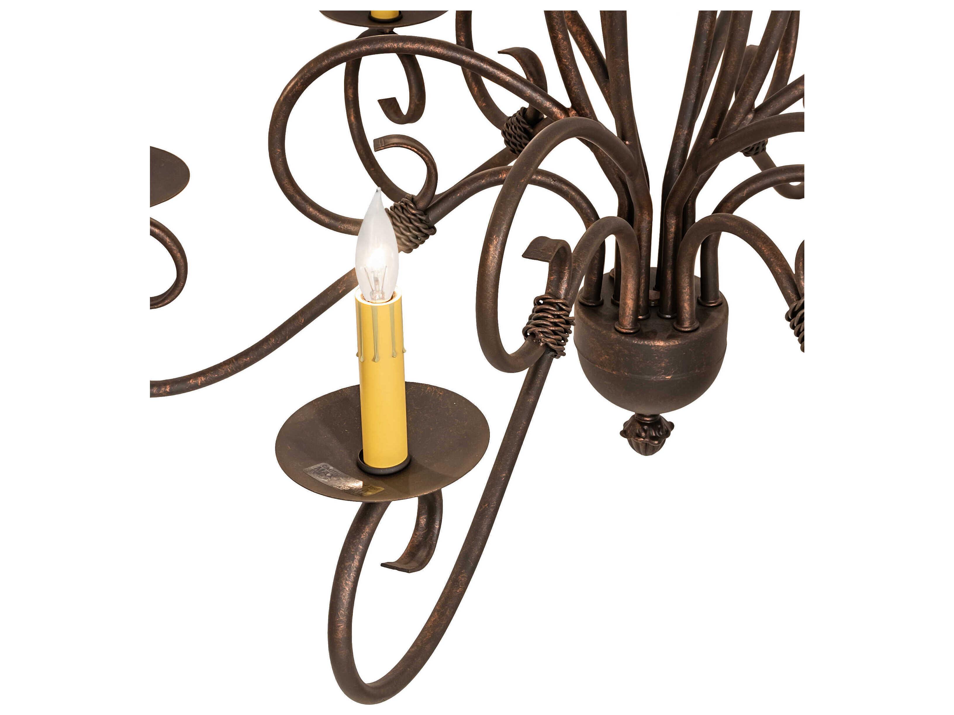 Meyda Squire 6-Light Gilded Tobacco Brown Traditional Chandelier