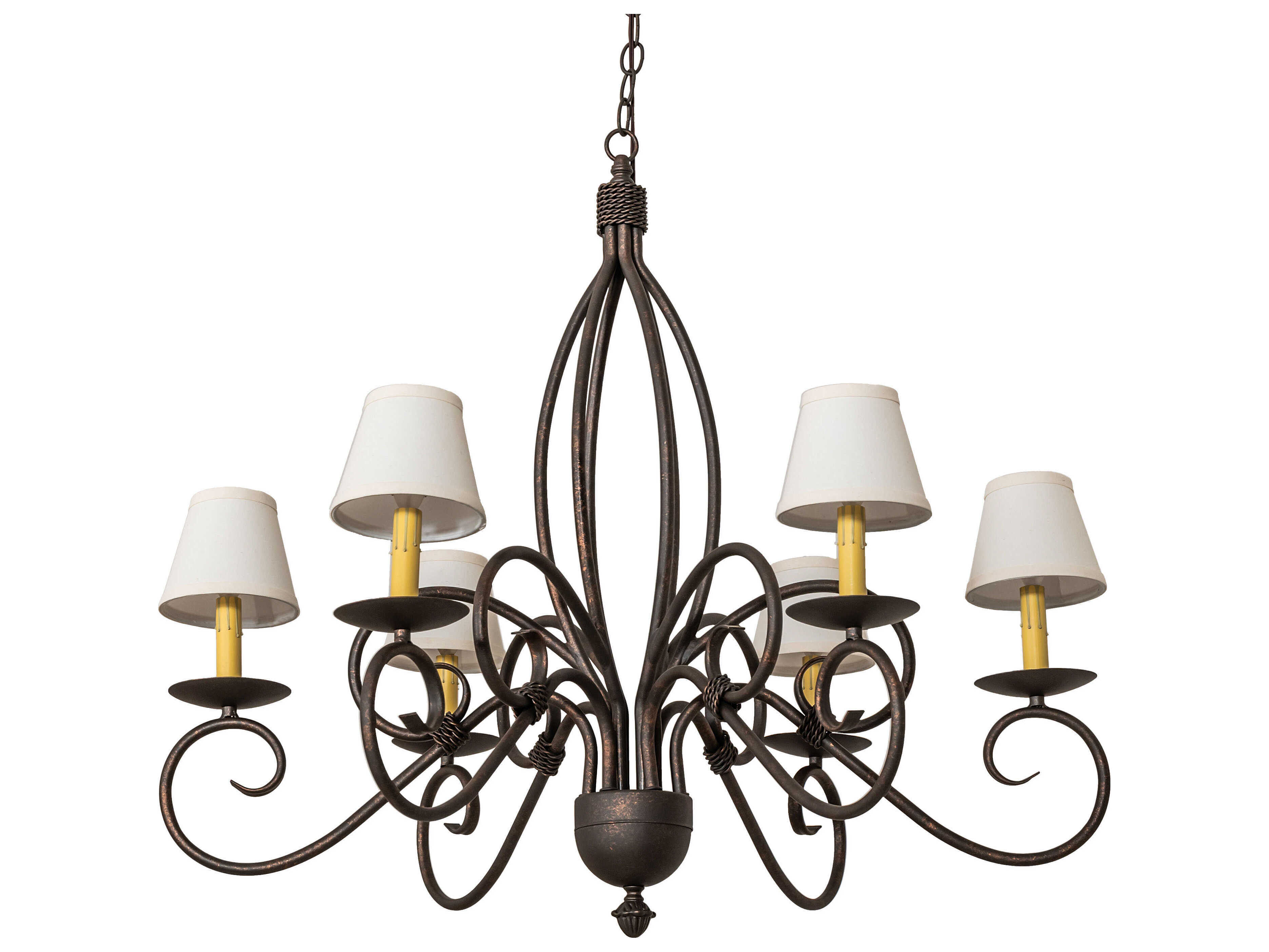 Meyda Squire 6-Light Gilded Tobacco Brown Traditional Chandelier
