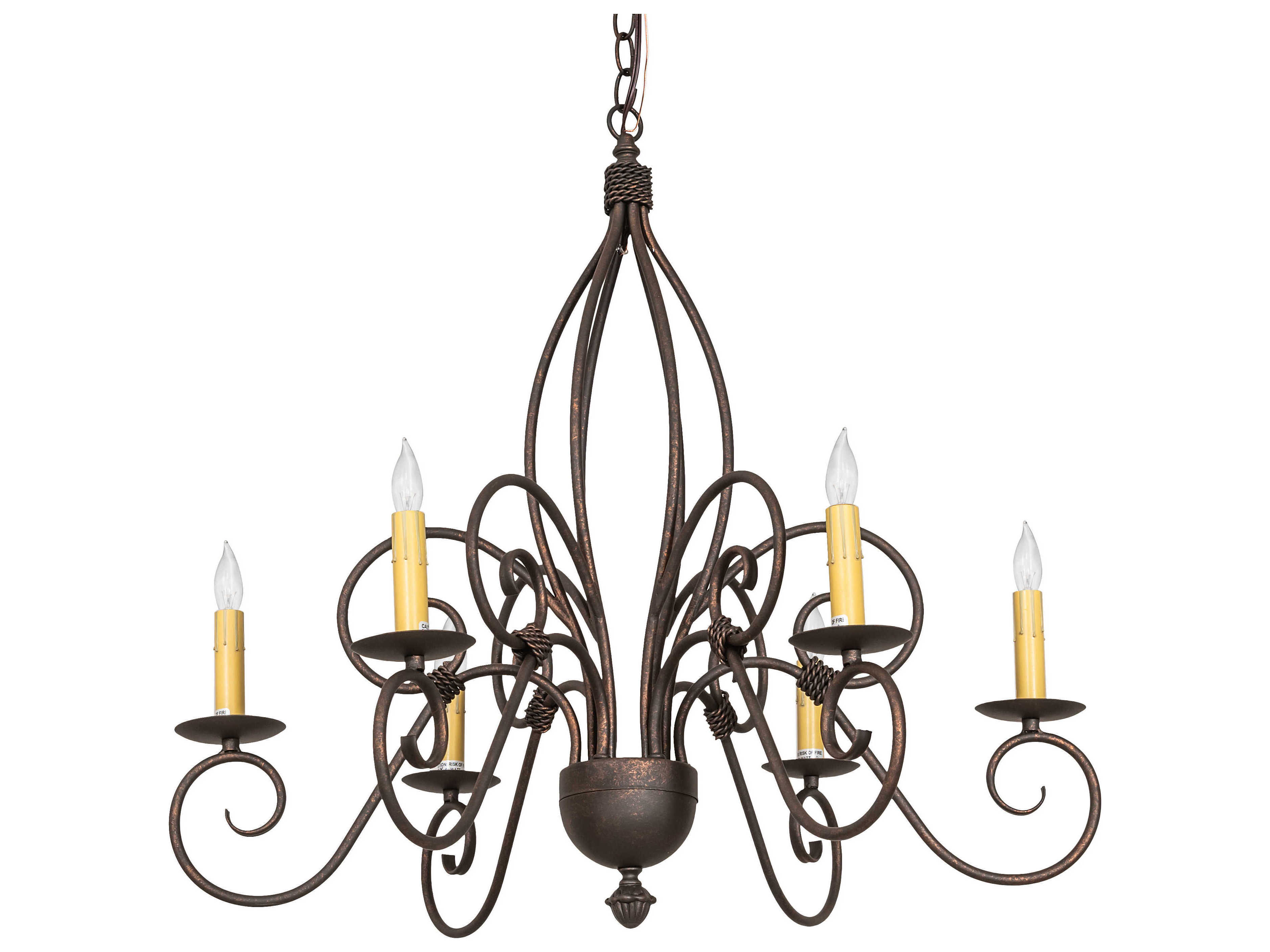 Meyda Squire 6-Light Gilded Tobacco Brown Traditional Chandelier