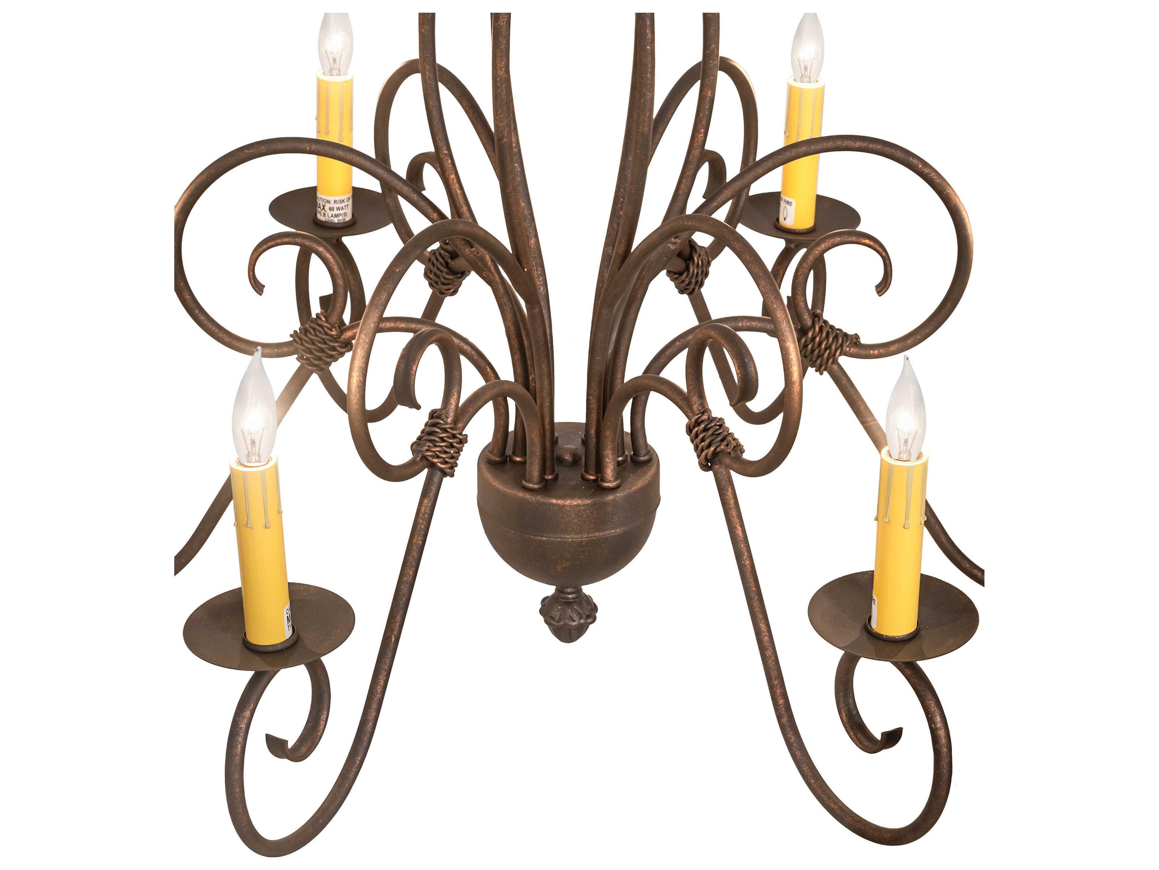 Meyda Squire 6-Light Gilded Tobacco Brown Traditional Chandelier