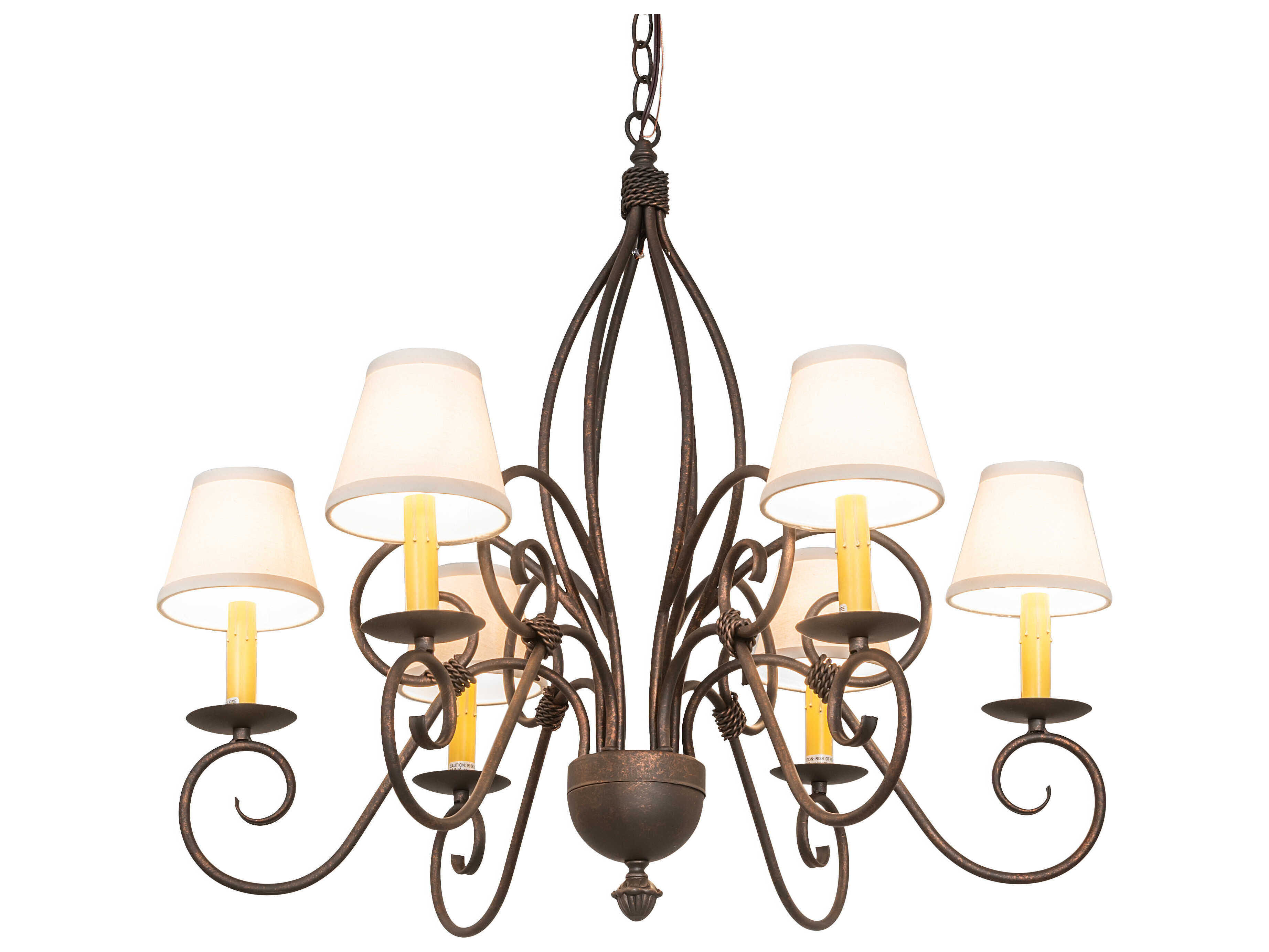 Meyda Squire 6-Light Gilded Tobacco Brown Traditional Chandelier