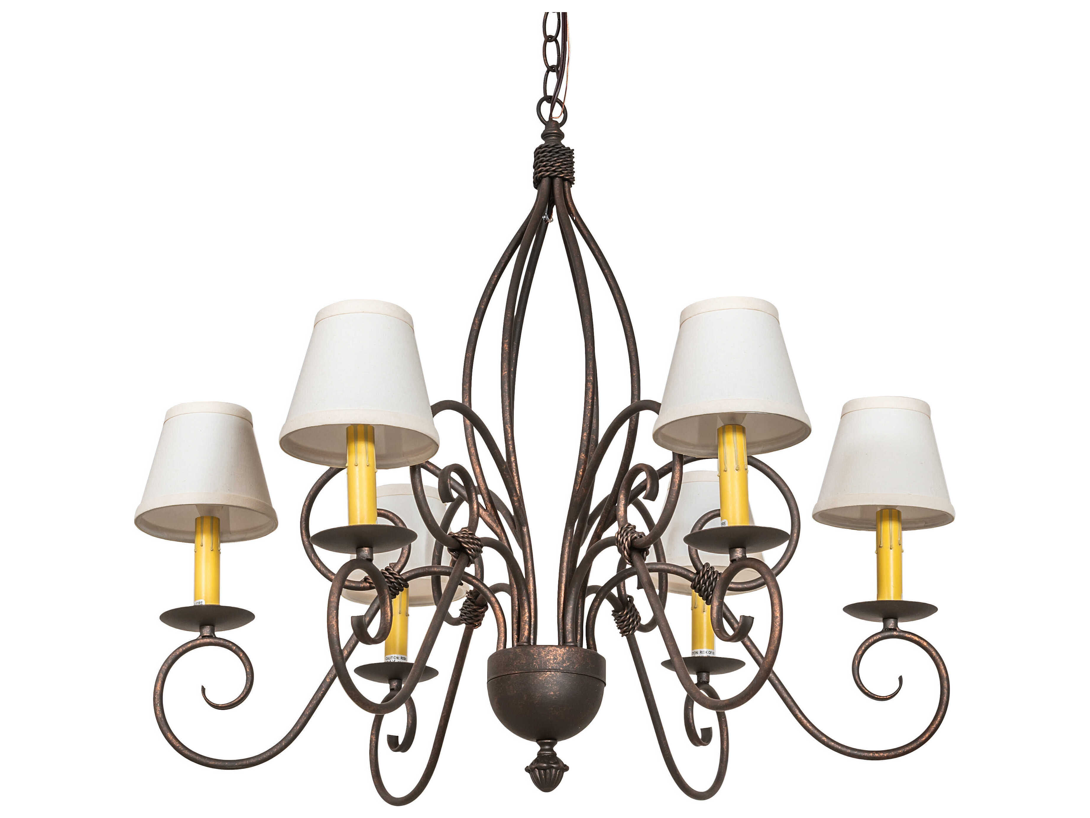 Meyda Squire 6-Light Gilded Tobacco Brown Traditional Chandelier