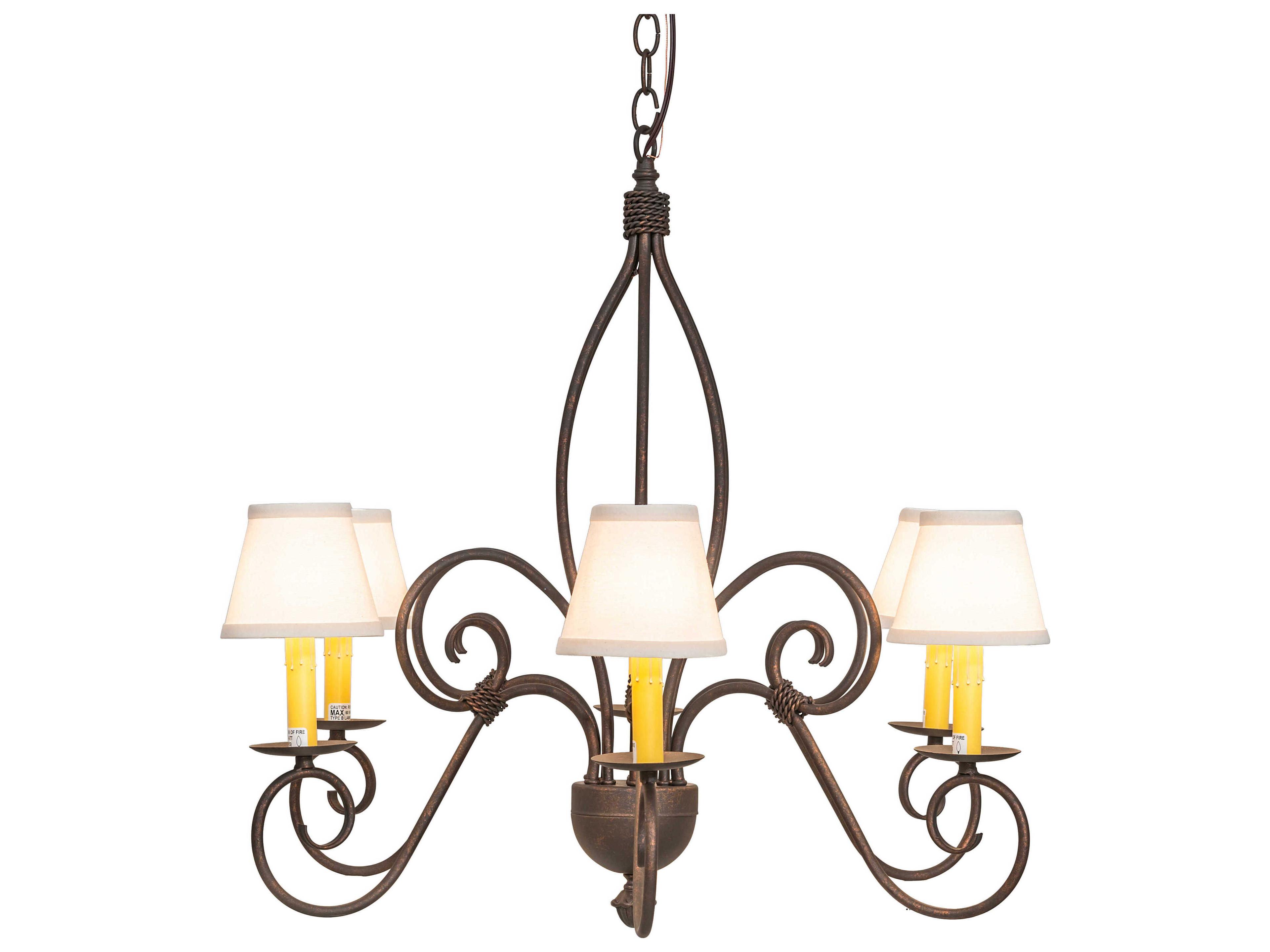 Meyda Squire 6-Light Gilded Tobacco Brown Traditional Chandelier