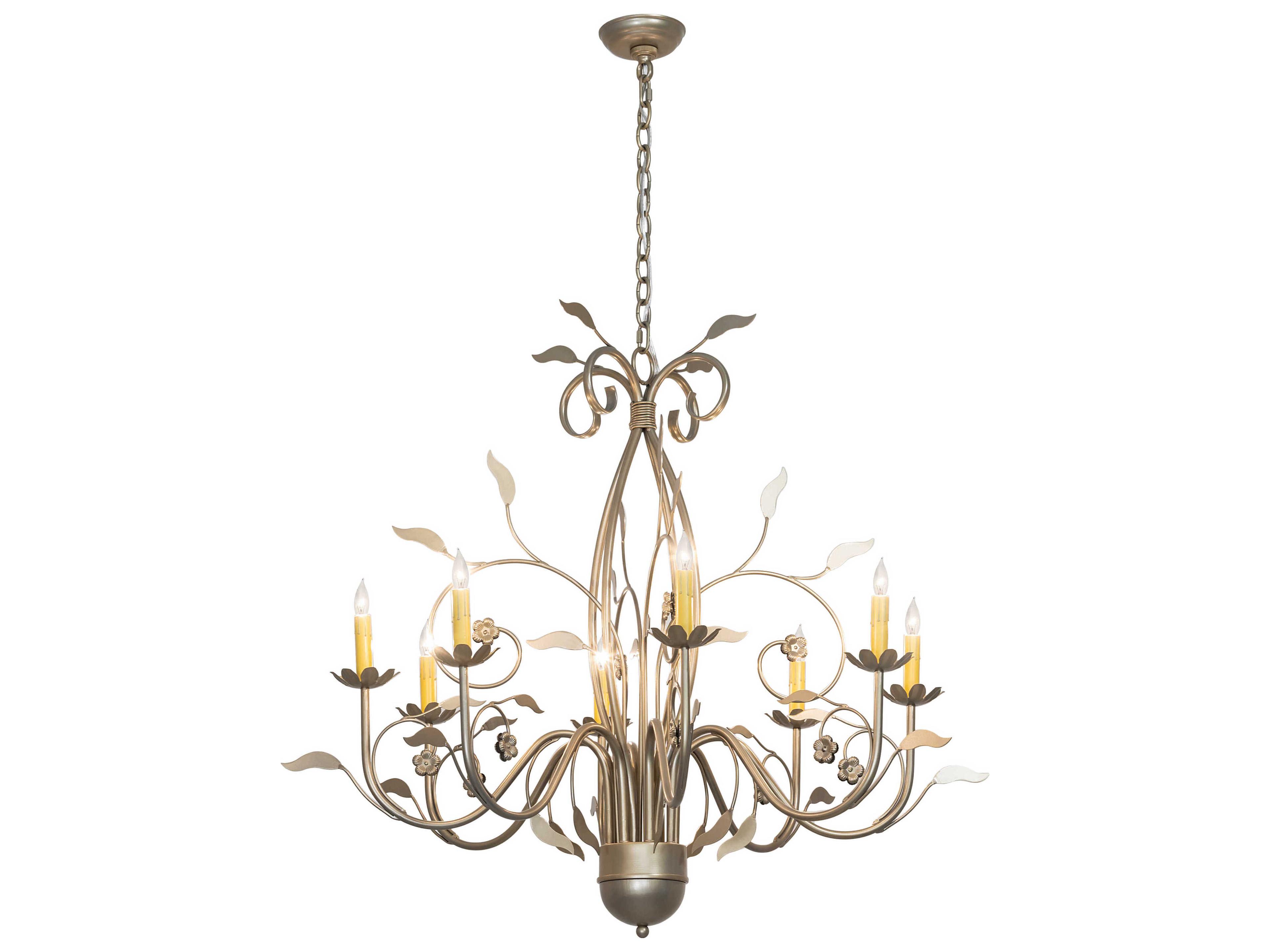 Meyda Bordeaux 8-Light Satin Titanium Gold Traditional Chandelier