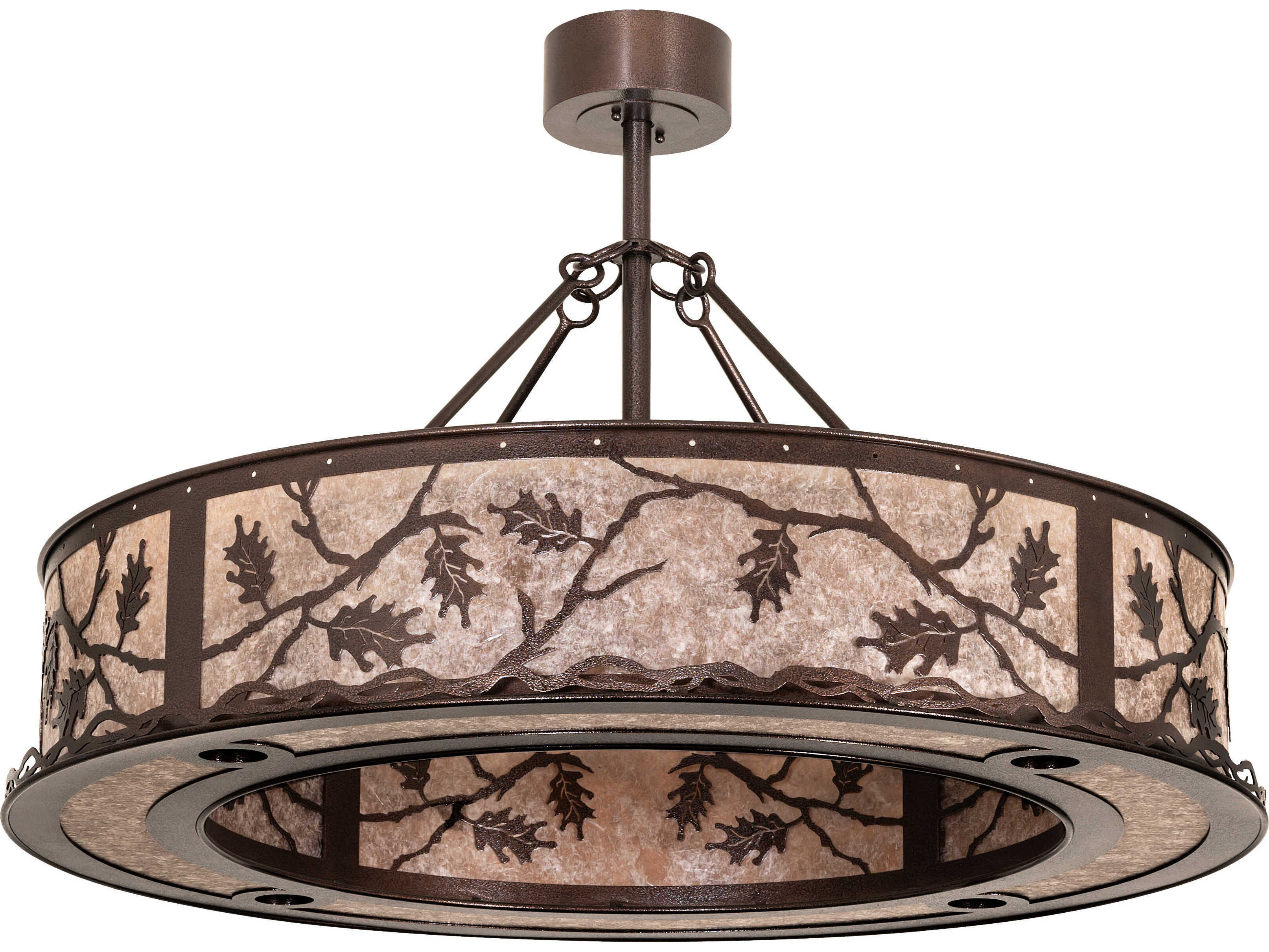 Meyda Oak Leaf 12-Light Copper Vein Round Pendant