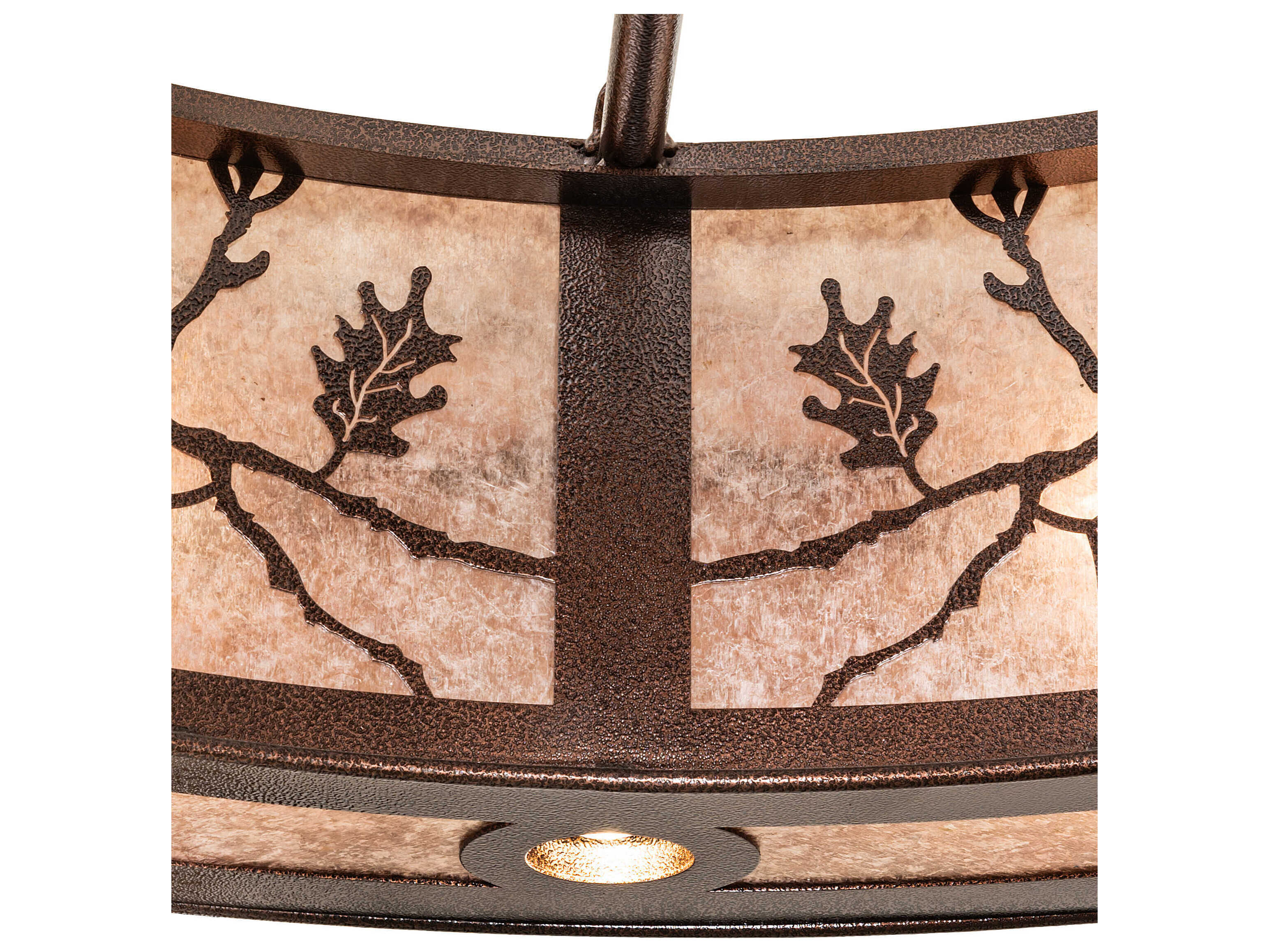 Meyda Oak Leaf 12-Light Copper Vein Round Pendant