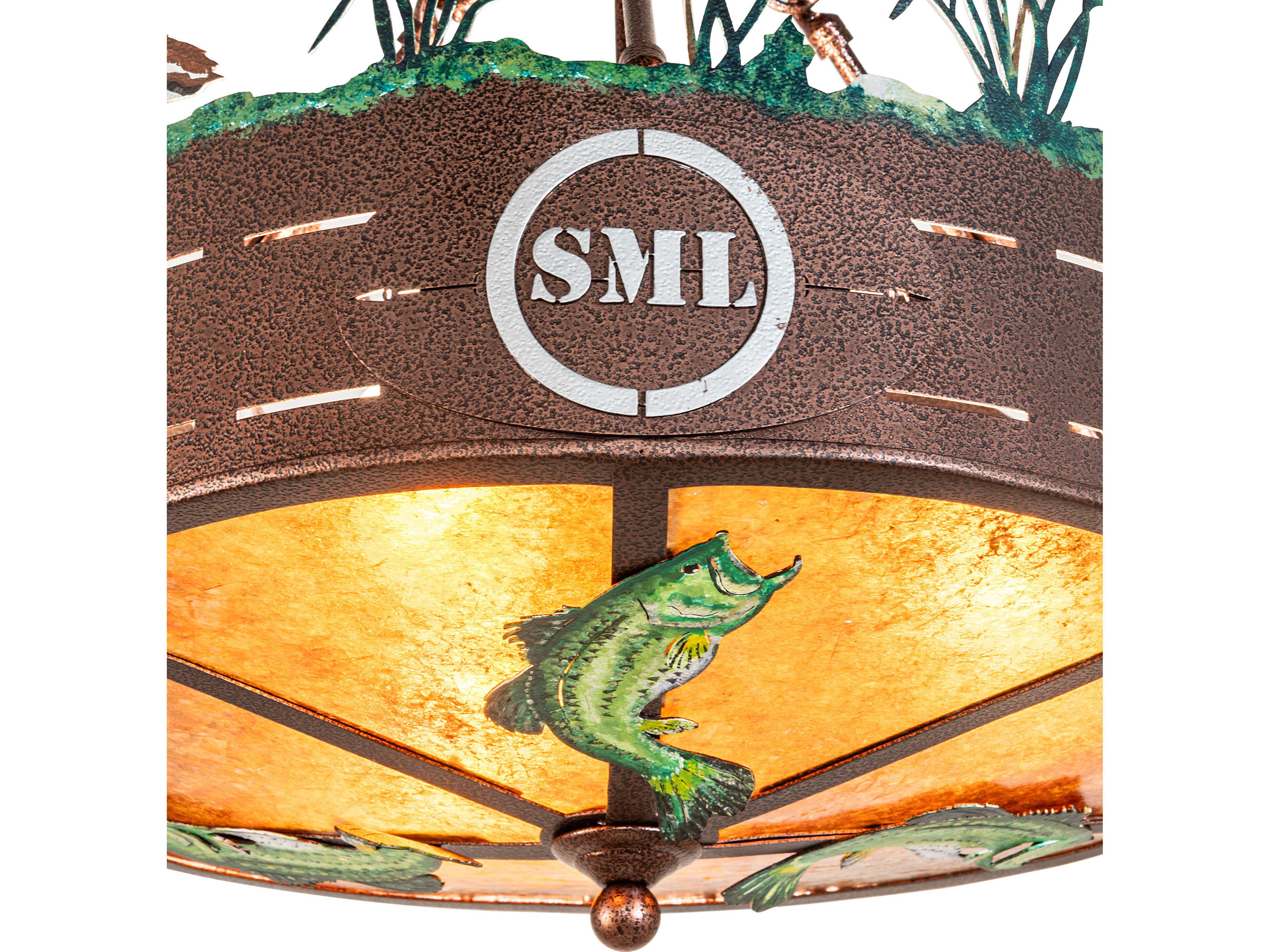 Meyda Personalized 3-Light Amber Mica Copper Semi Flush Mount