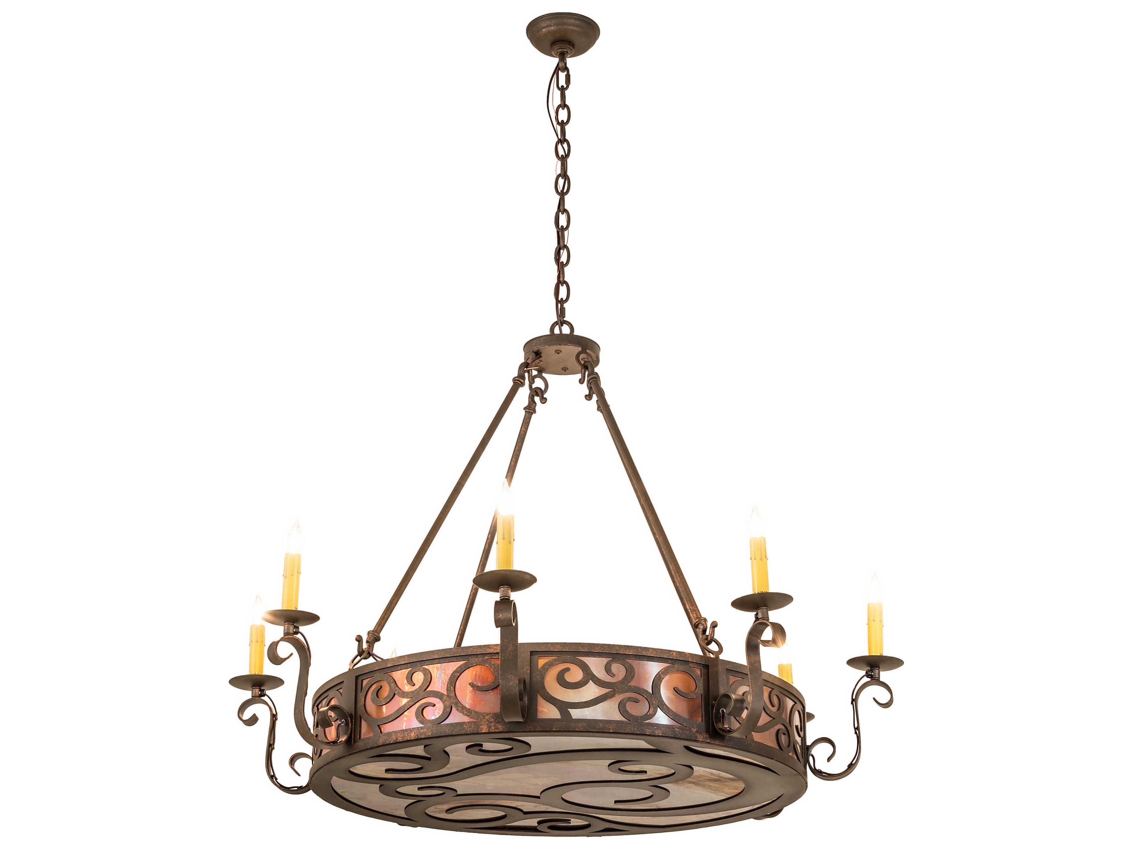 Meyda Delano 8-Light Gilded Tobacco Bronze Traditional Chandelier