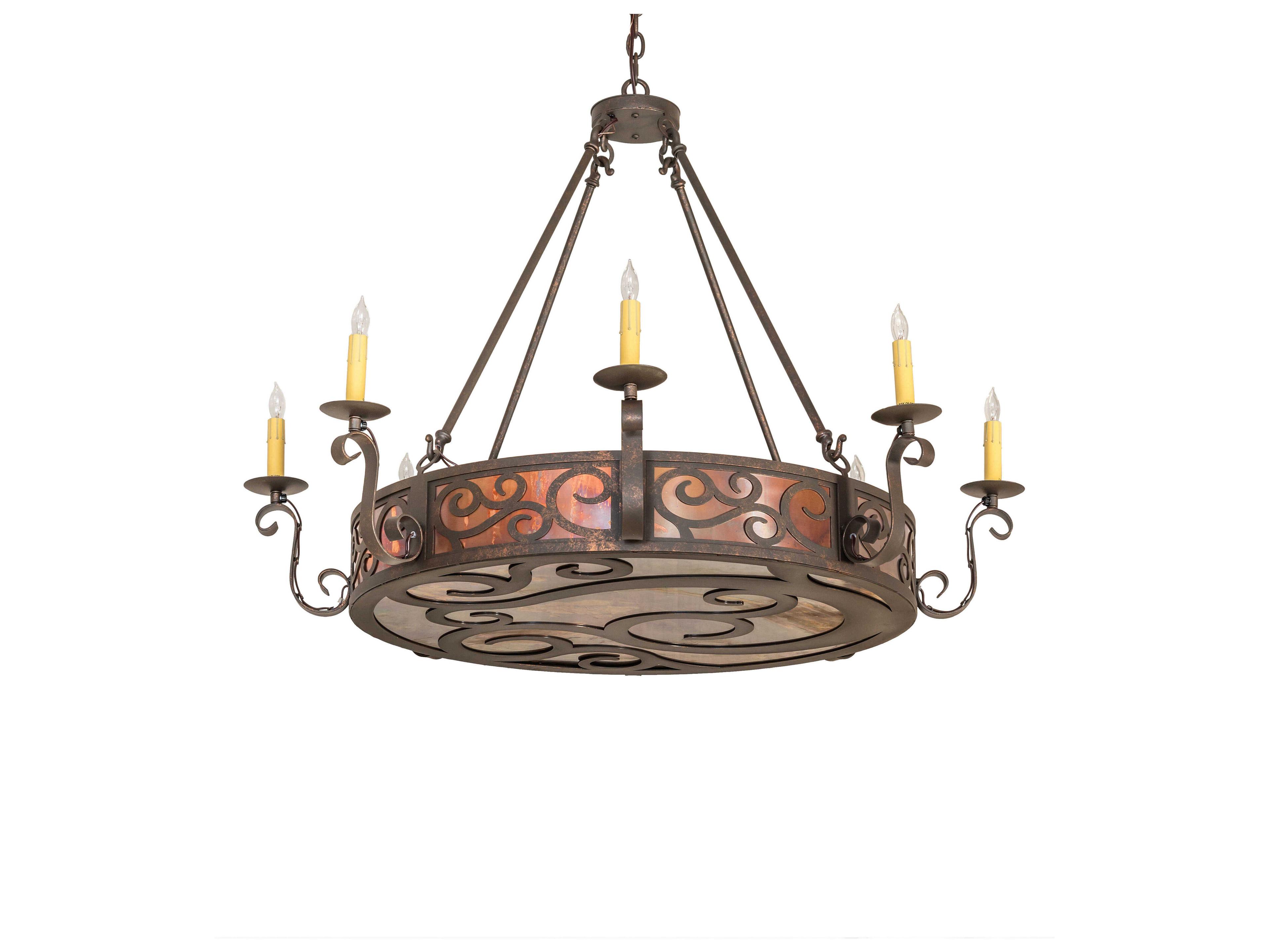 Meyda Delano 8-Light Gilded Tobacco Bronze Traditional Chandelier