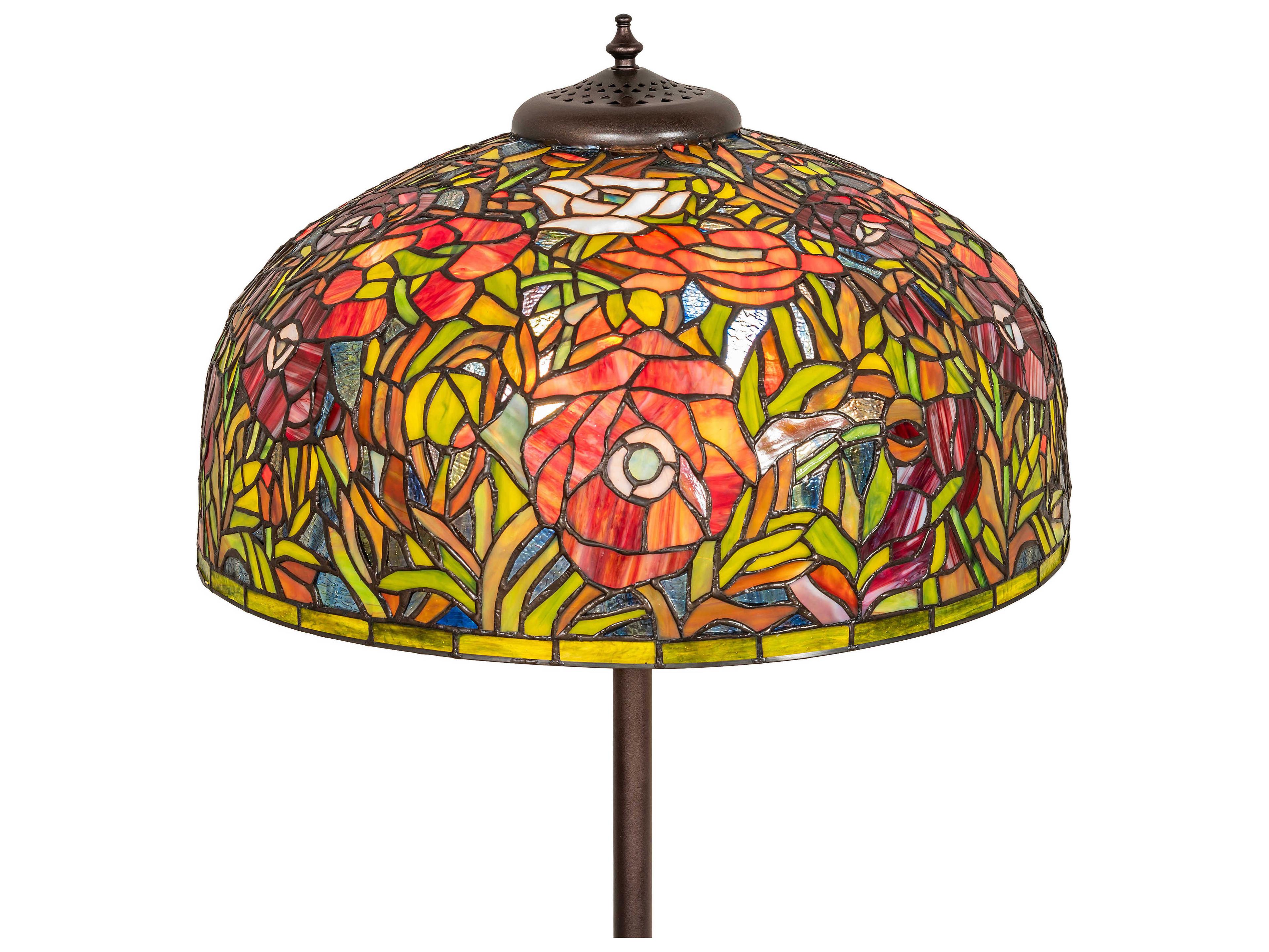 Meyda Tiffany Poppy Mahogany Bronze Floor Lamp