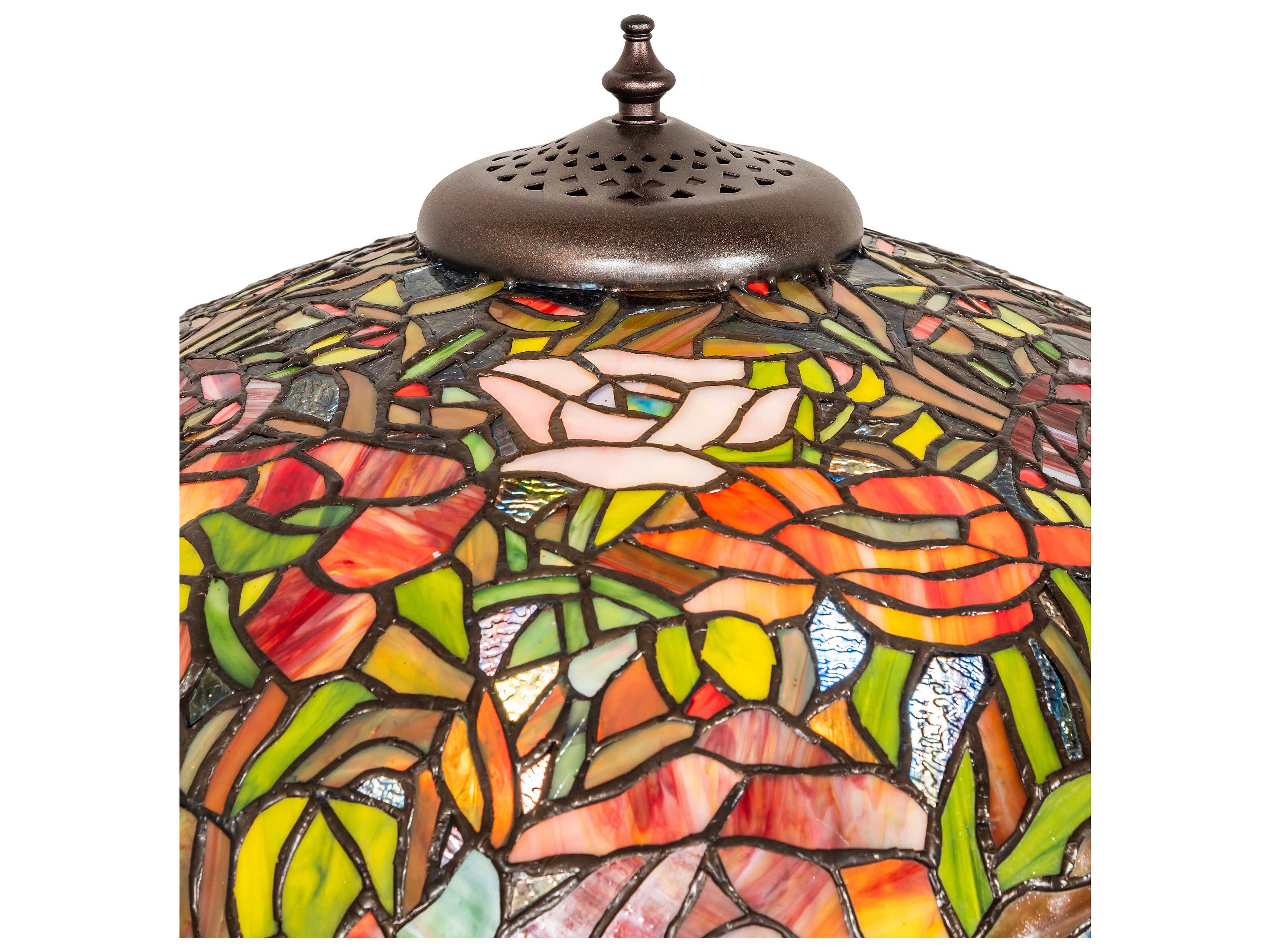 Meyda Tiffany Poppy Mahogany Bronze Floor Lamp