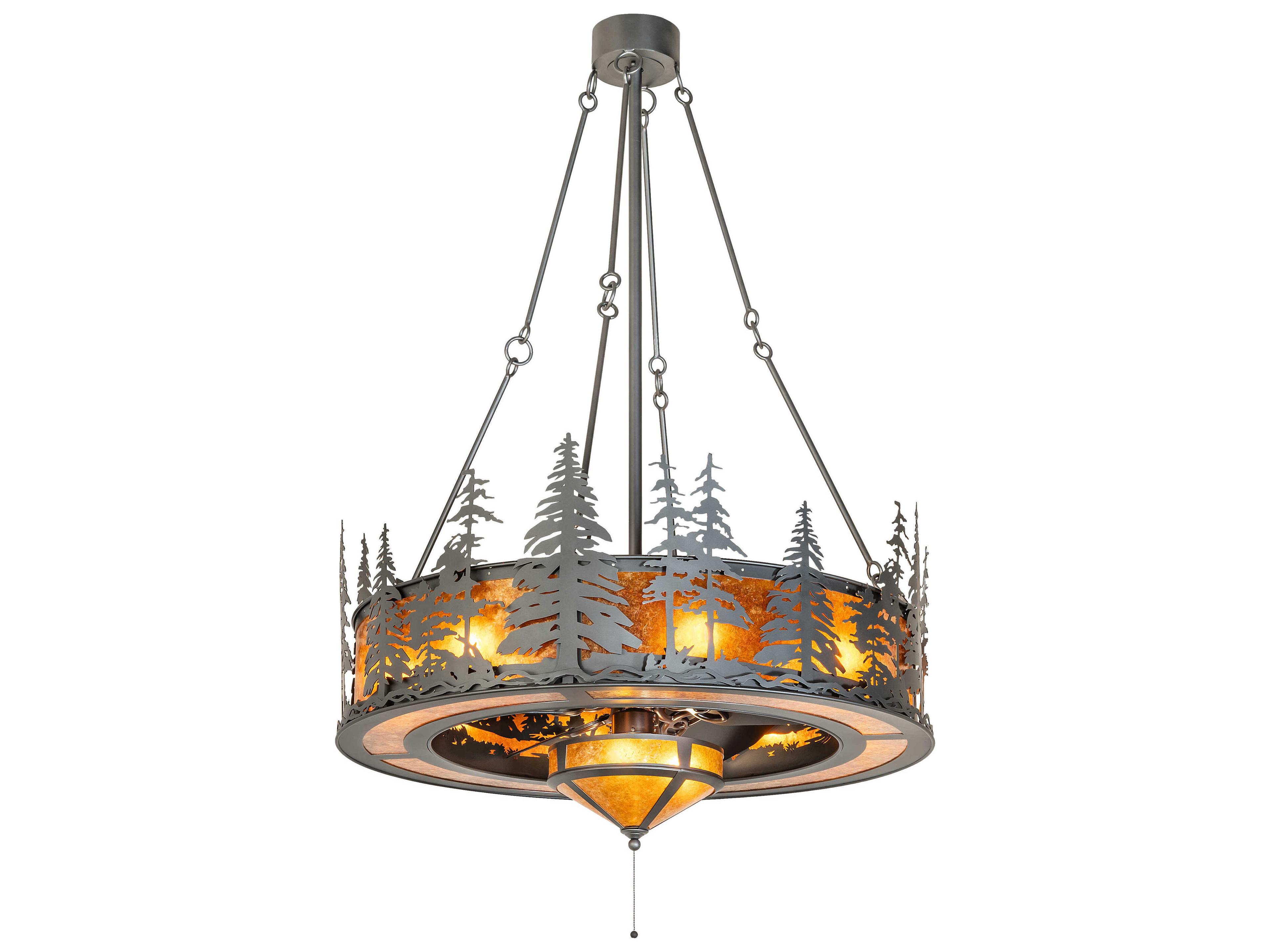 Meyda Tall Pines Wrought Iron 45" Ceiling Fan