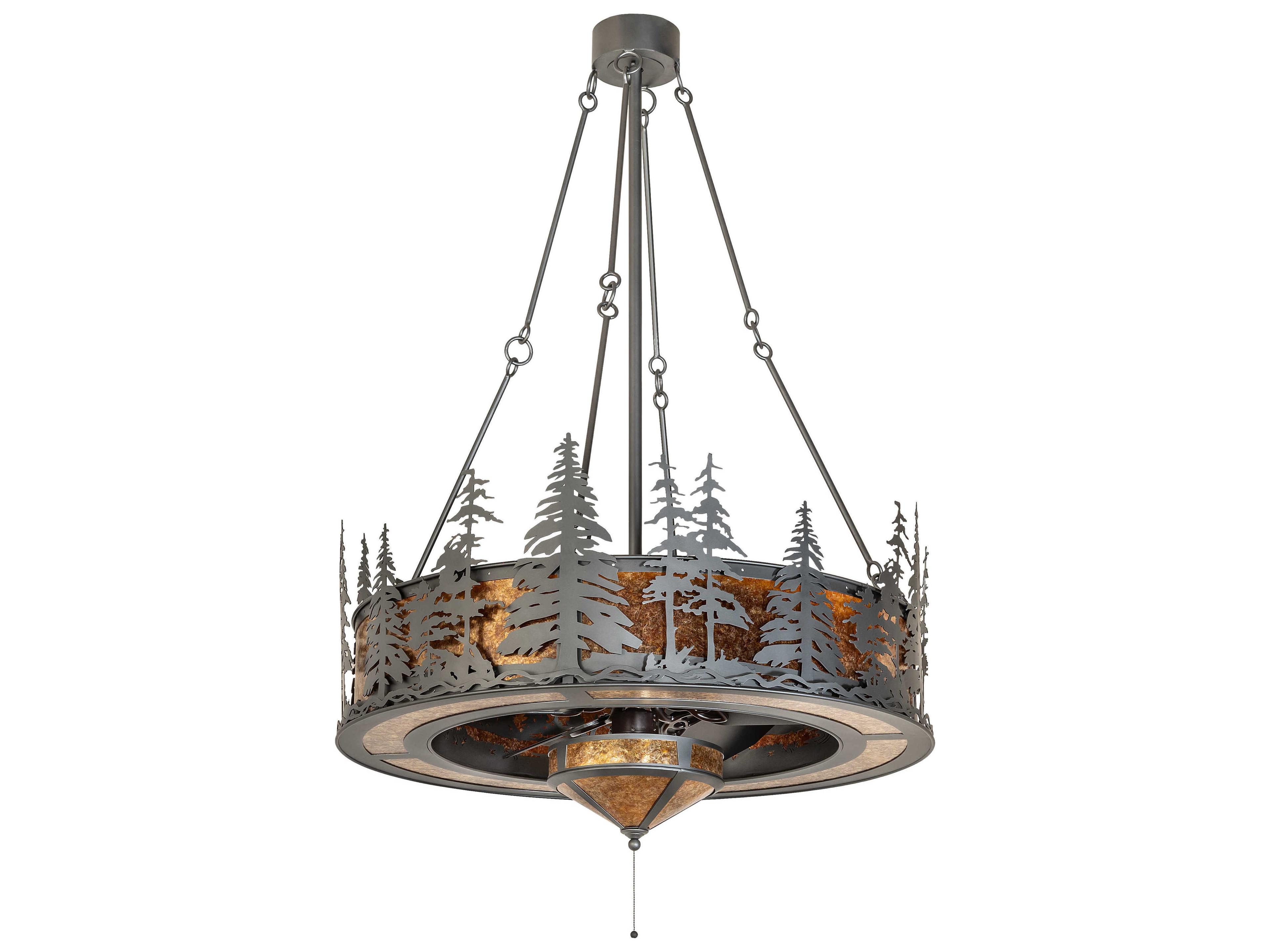 Meyda Tall Pines Wrought Iron 45" Ceiling Fan