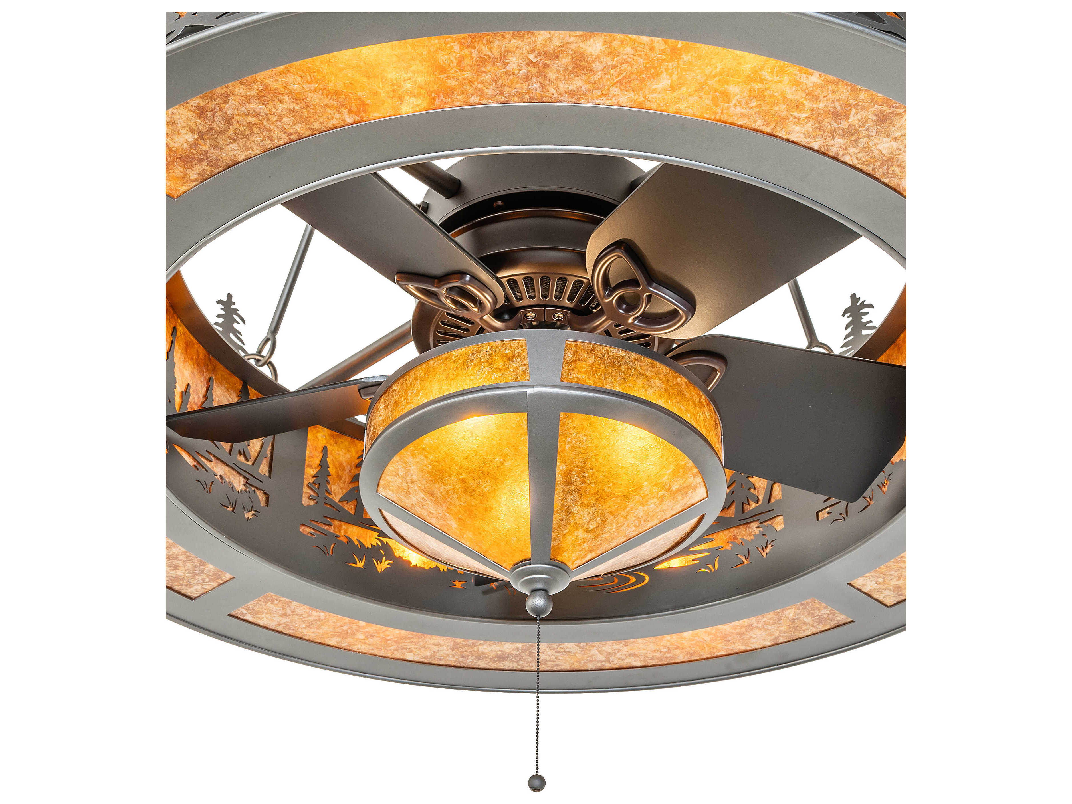 Meyda Tall Pines Wrought Iron 45" Ceiling Fan