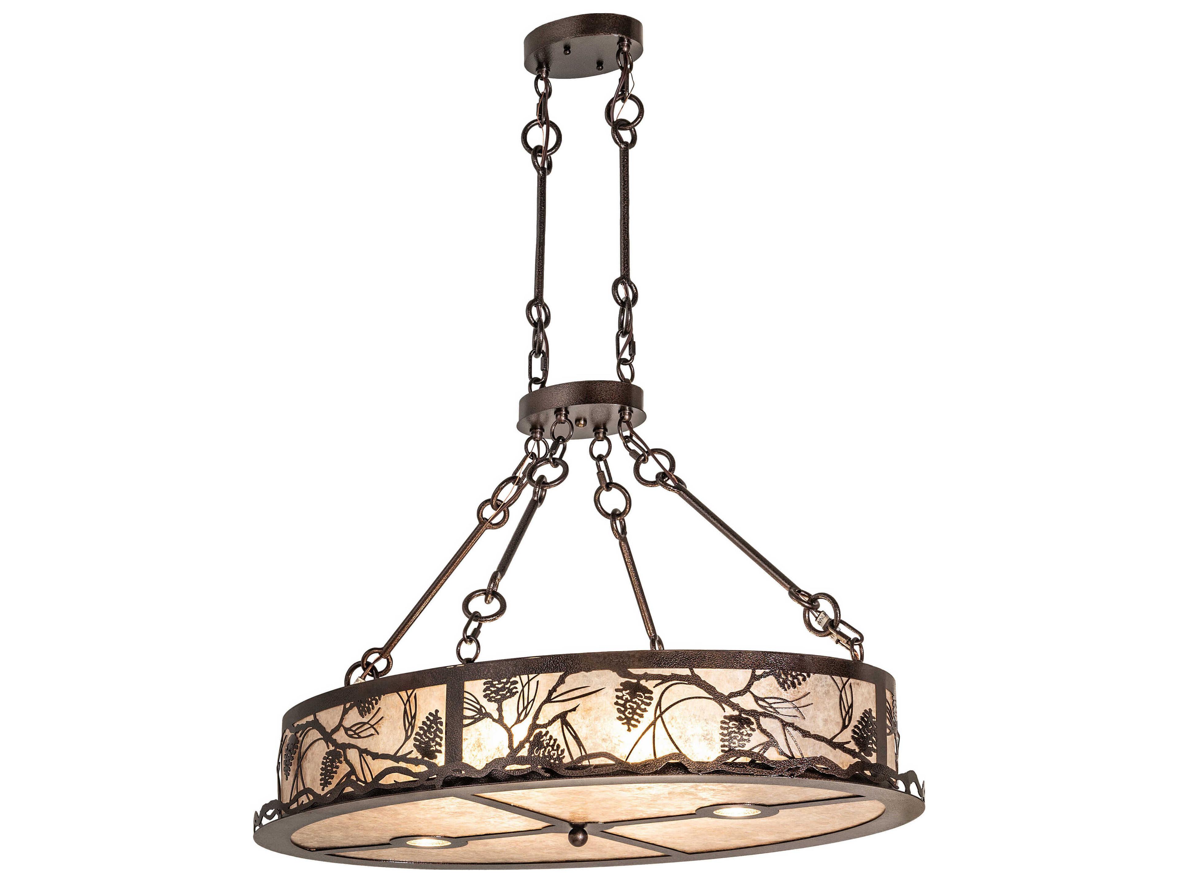 Meyda Winter Pine 8-Light Copper Vein Traditional Pendant