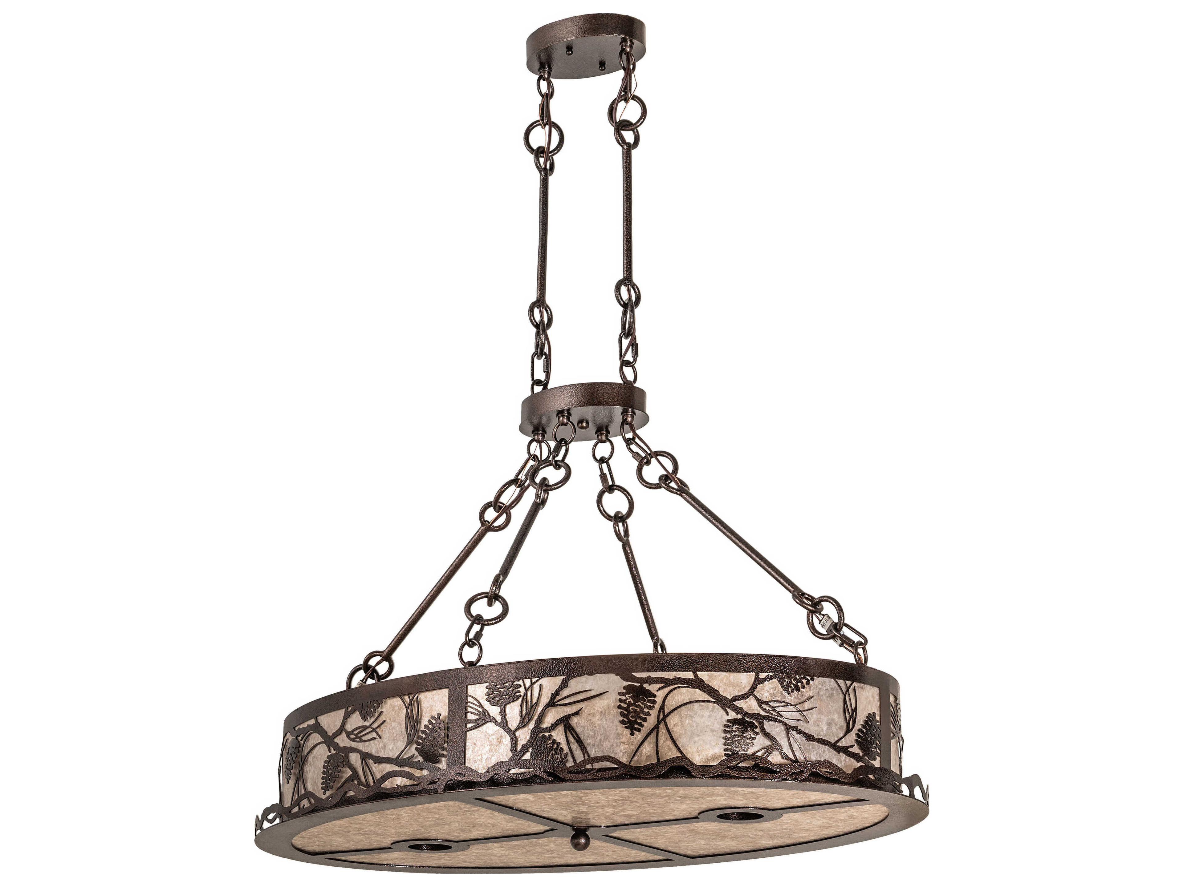 Meyda Winter Pine 8-Light Copper Vein Traditional Pendant