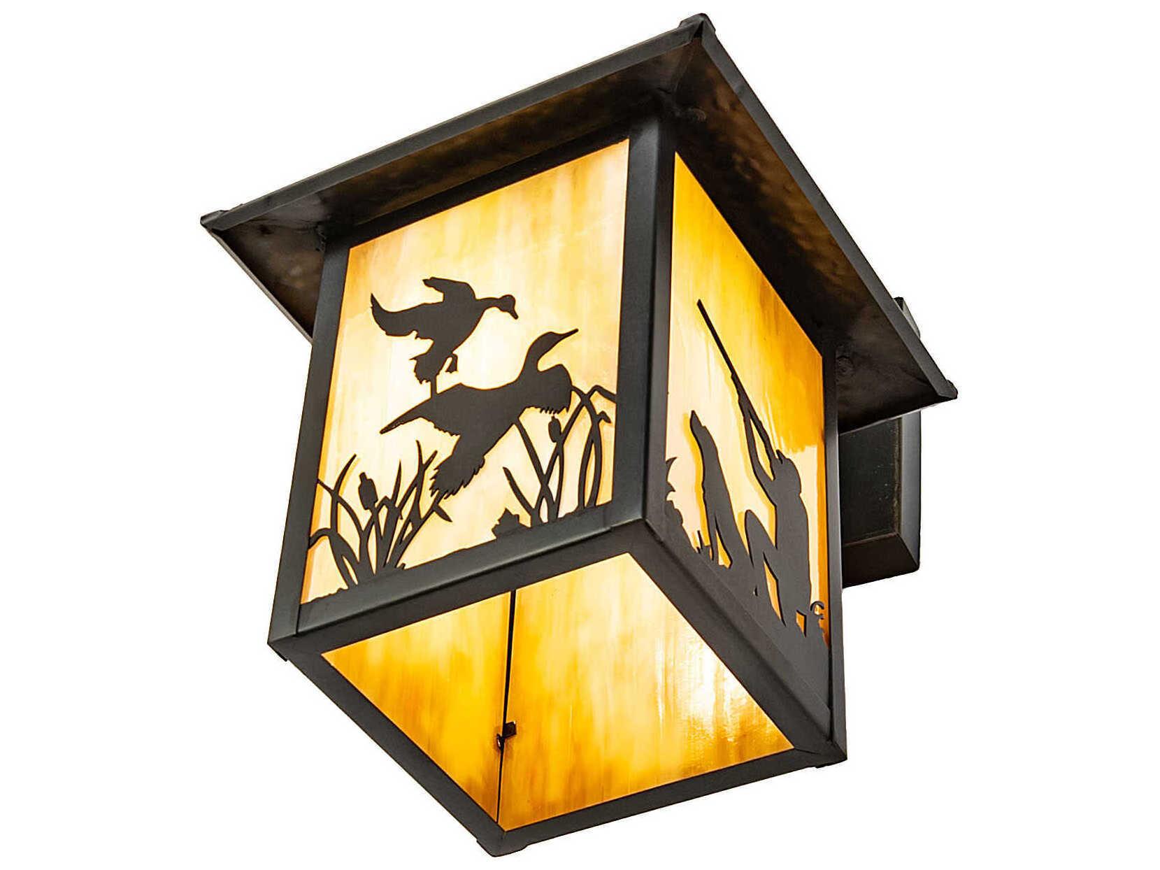 Meyda Duck Hunter 1-Light Black Patina Outdoor Wall Light