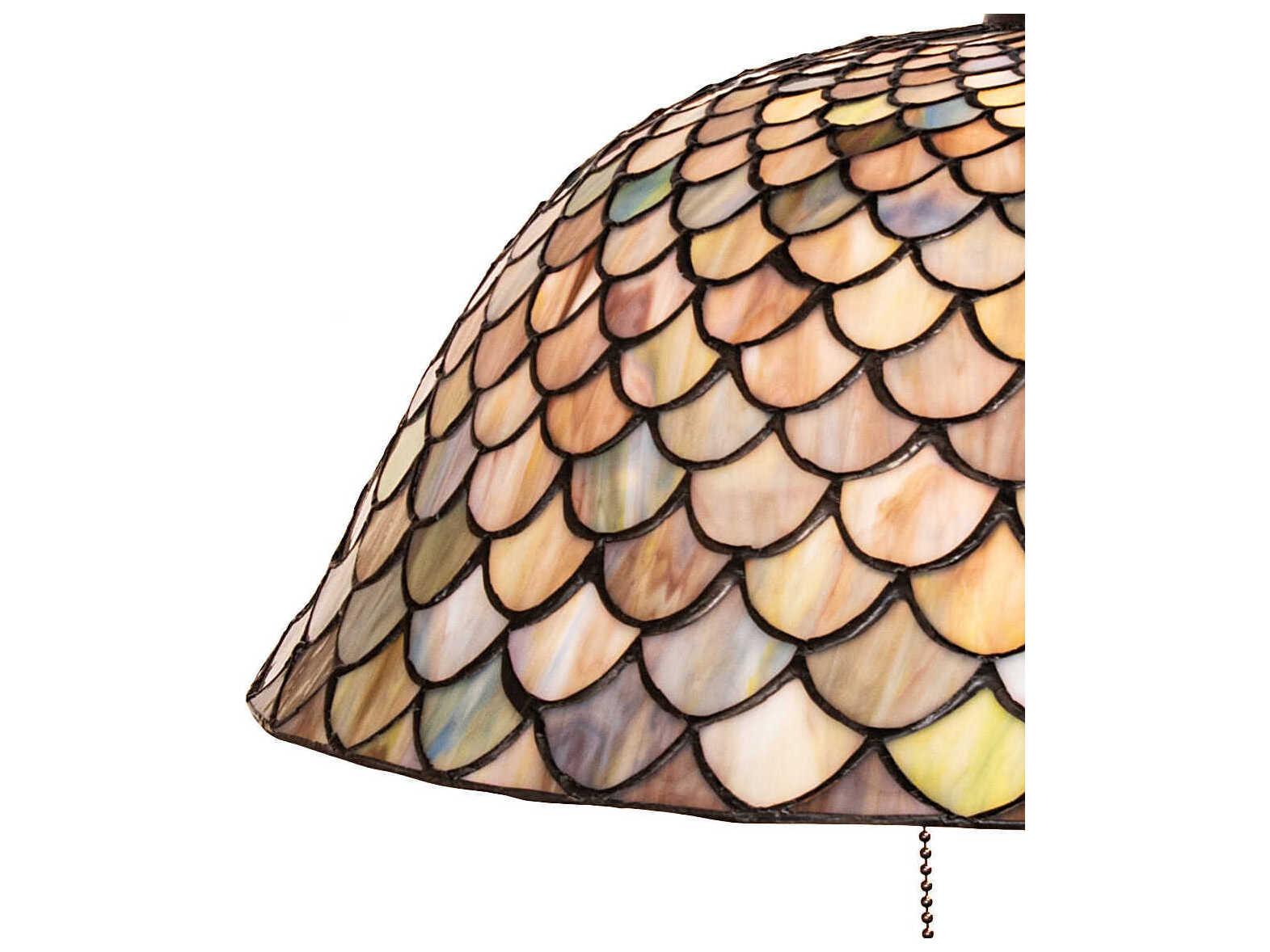 Meyda Tiffany Fishscale Stained Glass Table Lamp
