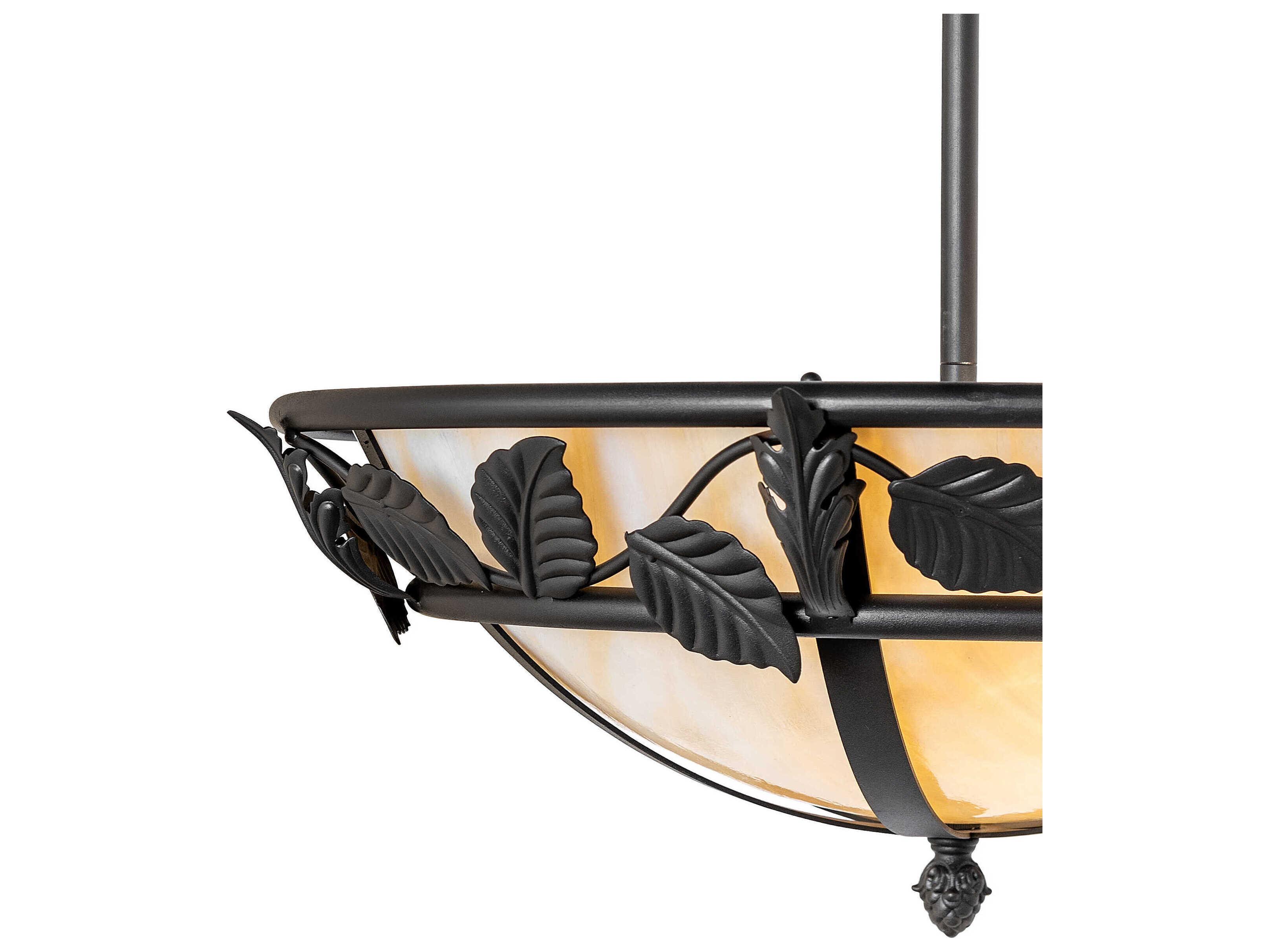 Meyda Estelle 2-Light Wrought Iron Black Bowl Semi Flush Mount