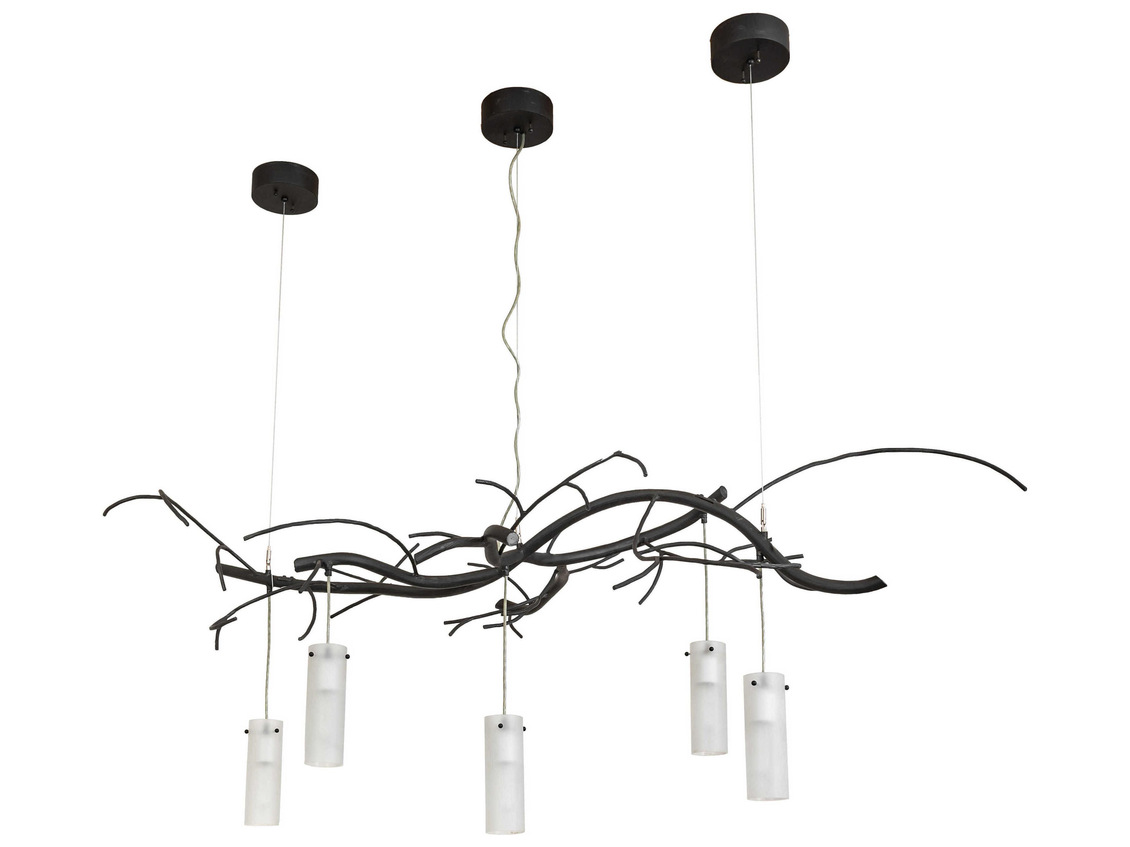 Meyda Winter Solstice 5-Light Costello Black Island Pendant