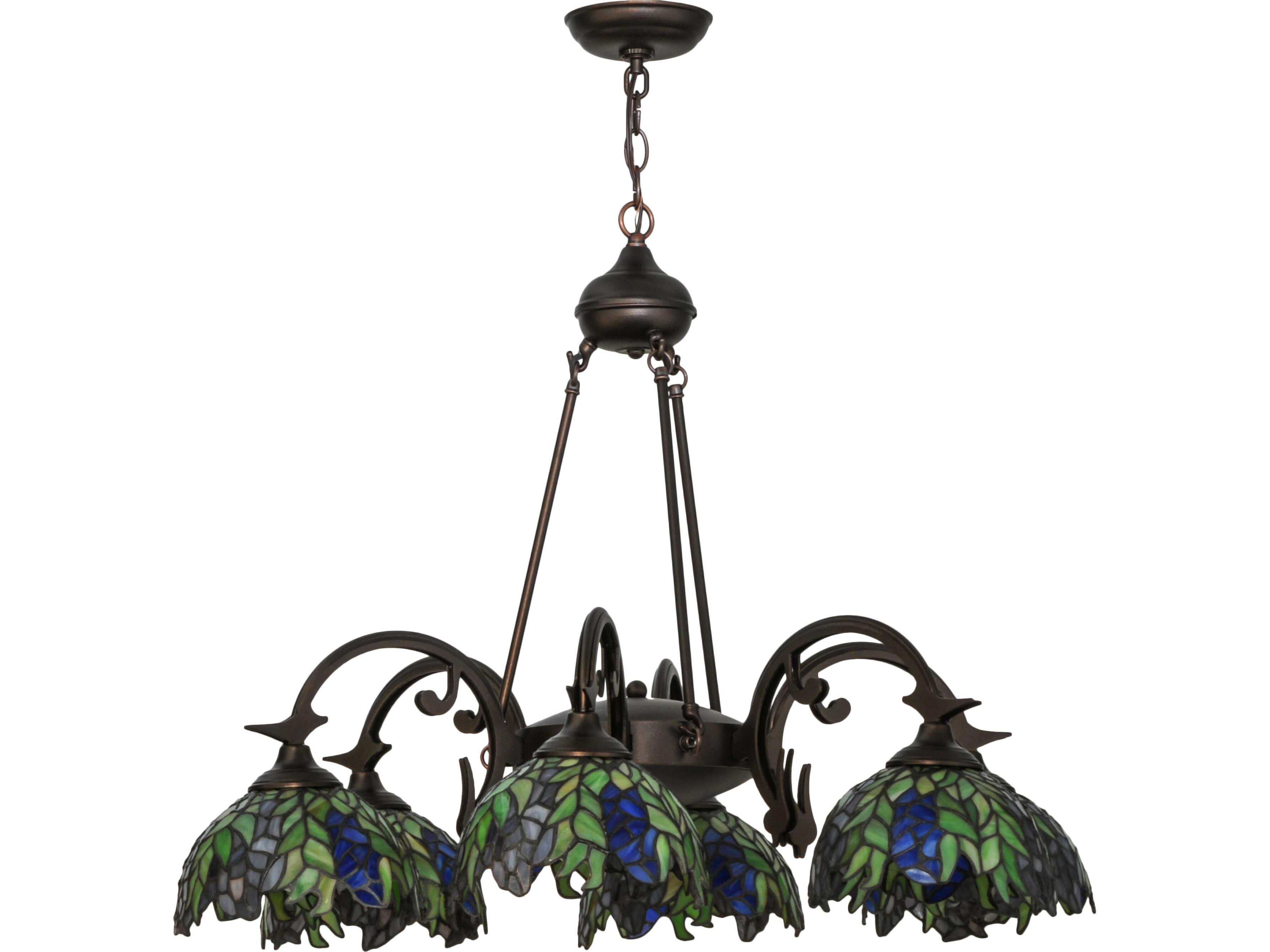 Meyda Tiffany Honey Locust 6-Light Bronze Traditional Dome Chandelier