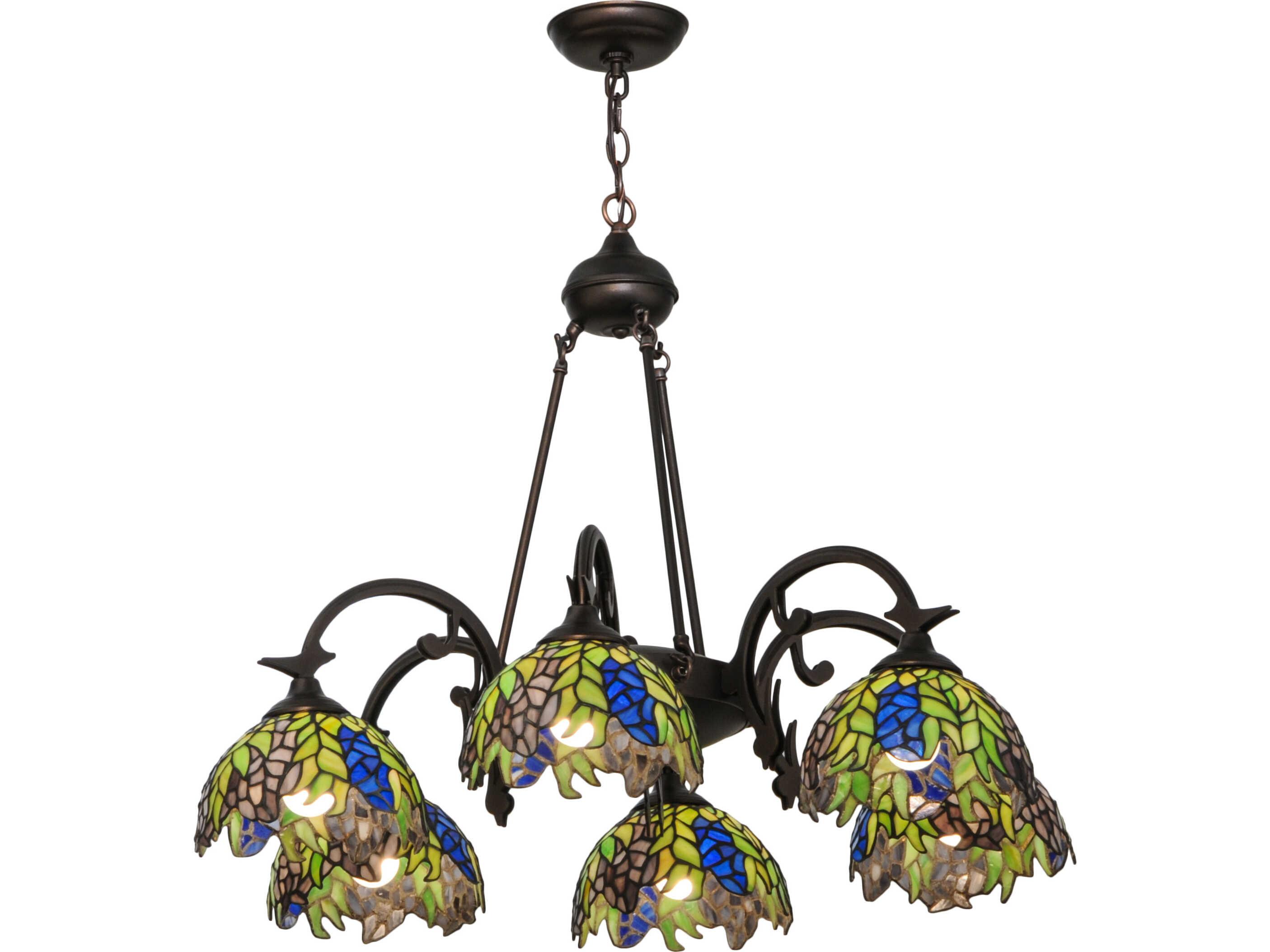 Meyda Tiffany Honey Locust 6-Light Bronze Traditional Dome Chandelier