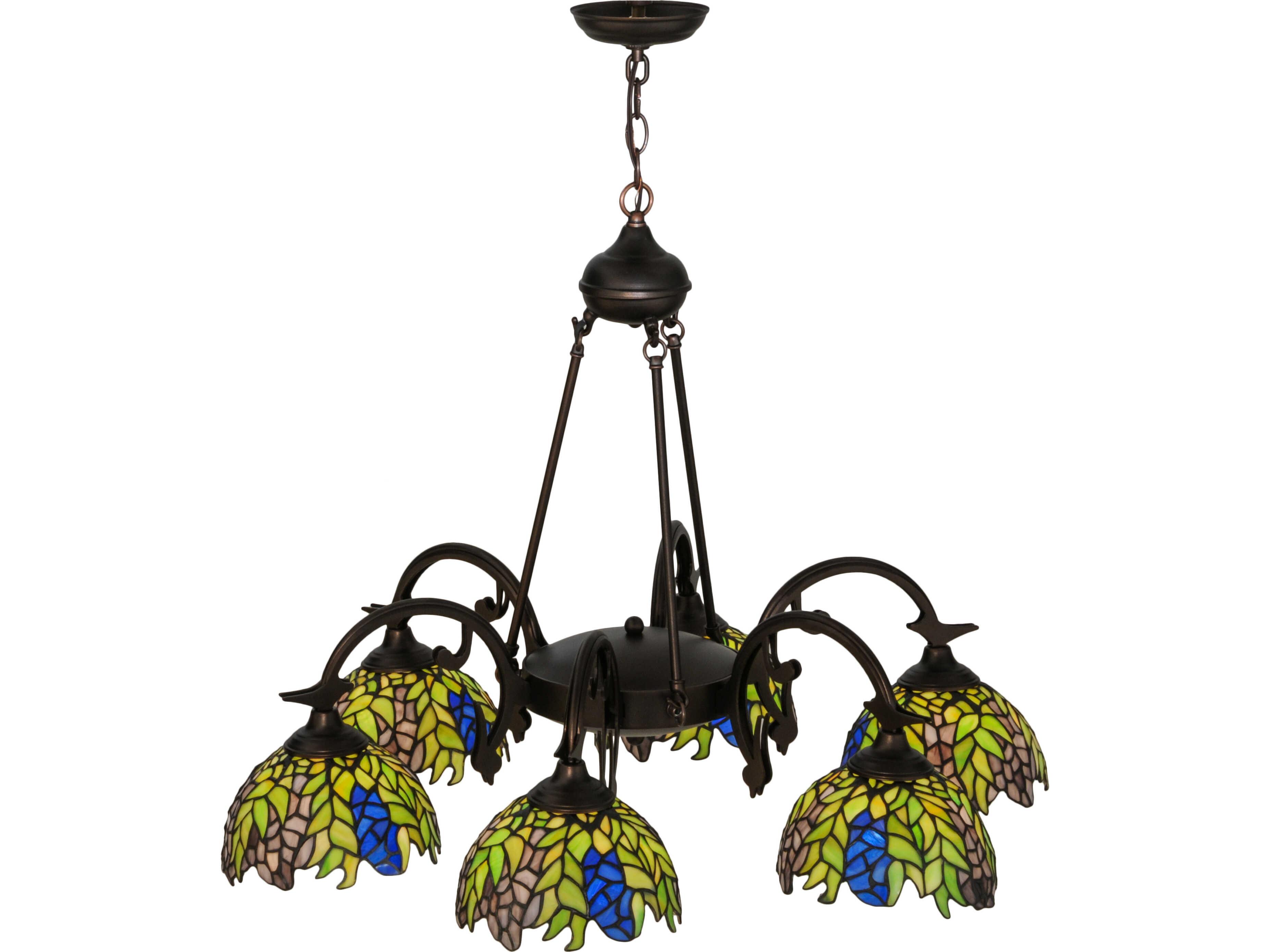 Meyda Tiffany Honey Locust 6-Light Bronze Traditional Dome Chandelier