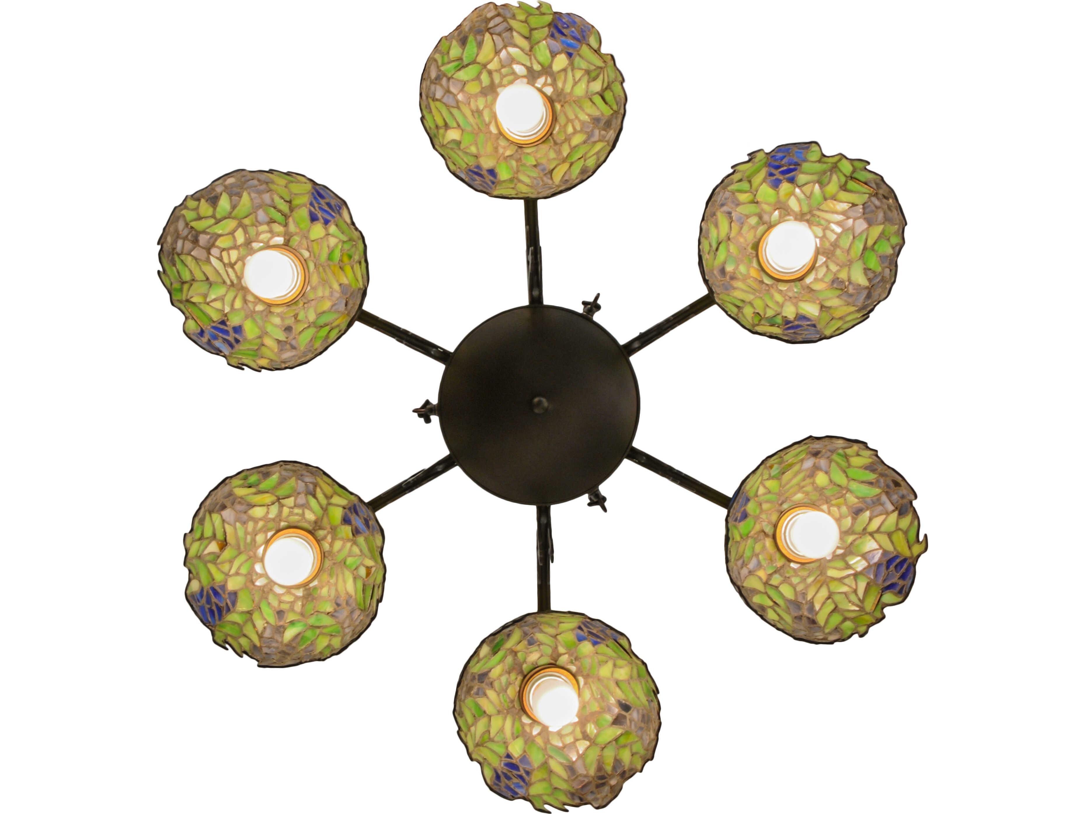 Meyda Tiffany Honey Locust 6-Light Bronze Traditional Dome Chandelier
