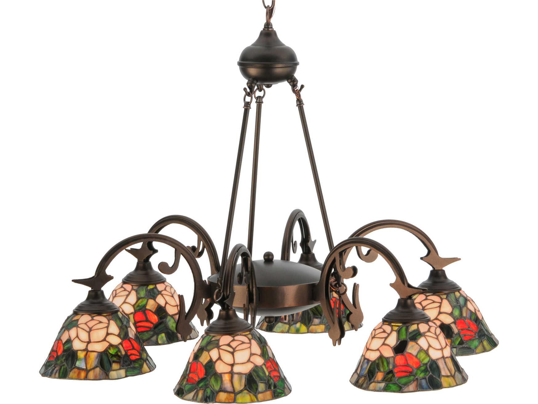 Meyda Tiffany Rosebush 6-Light Bronze Traditional Chandelier
