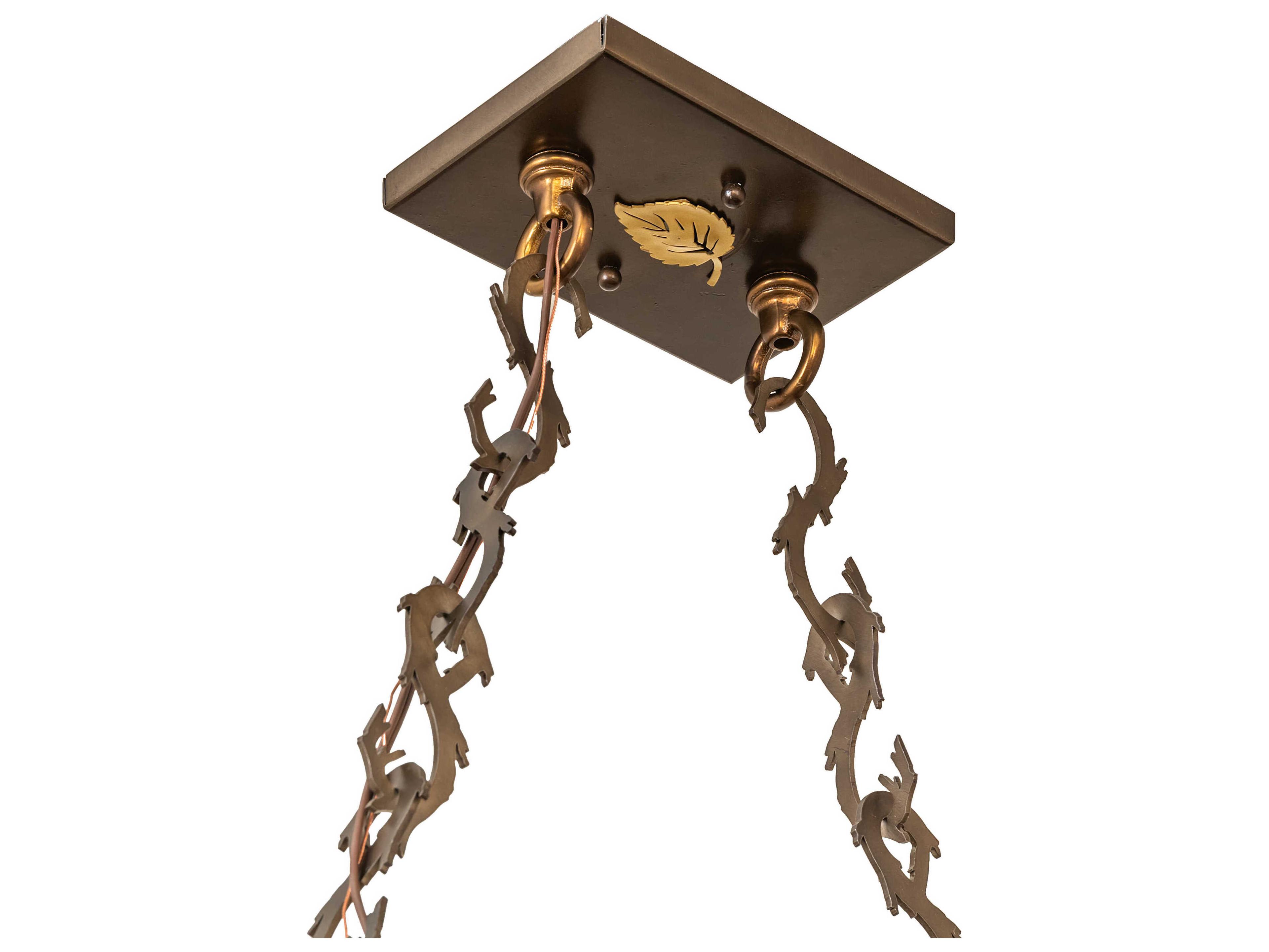 Meyda Moose Through The Trees 6-Light Antique Copper Island Pendant