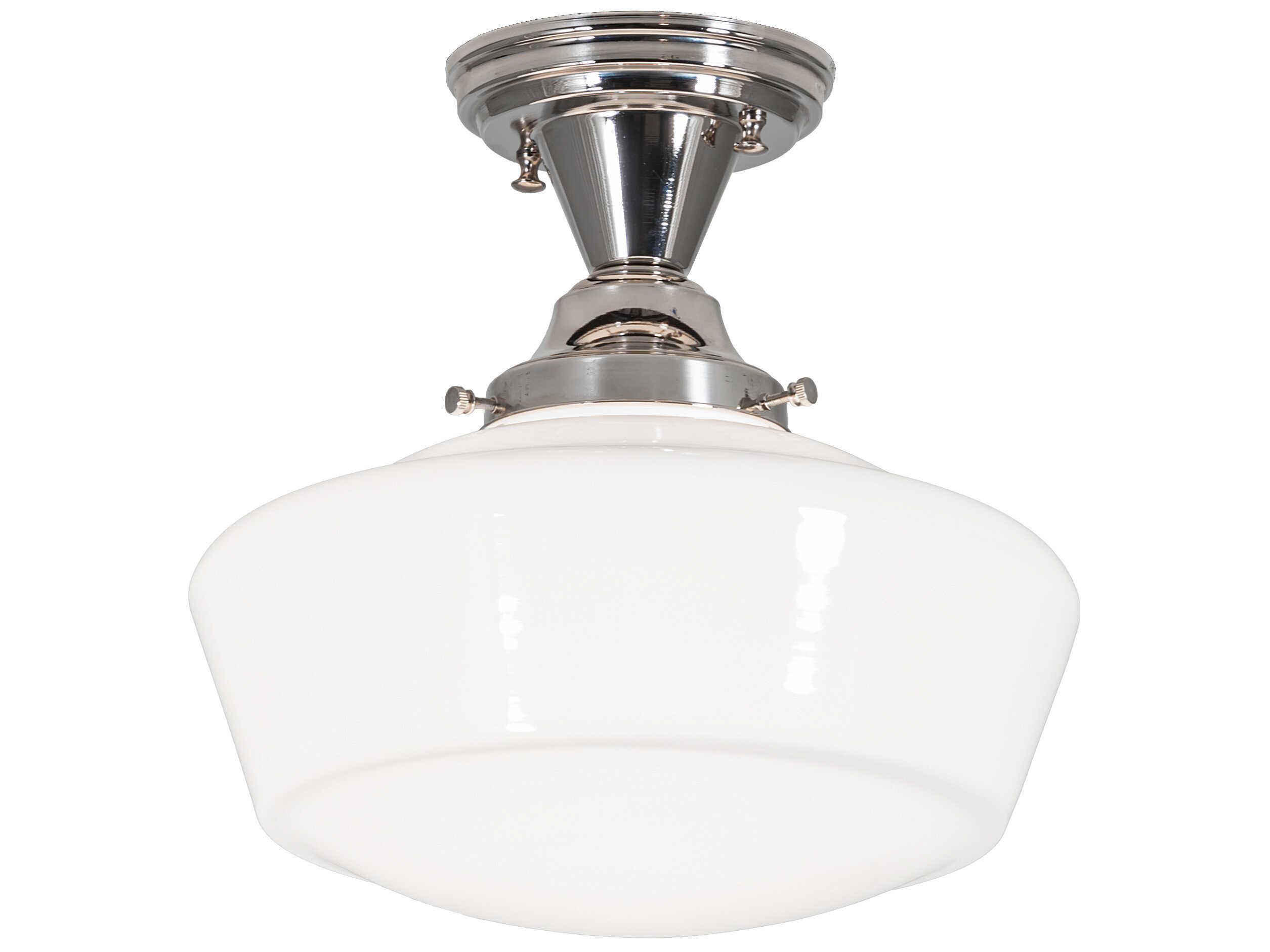 Meyda Revival 1-Light Polished Nickel Traditional Semi Flush Mount