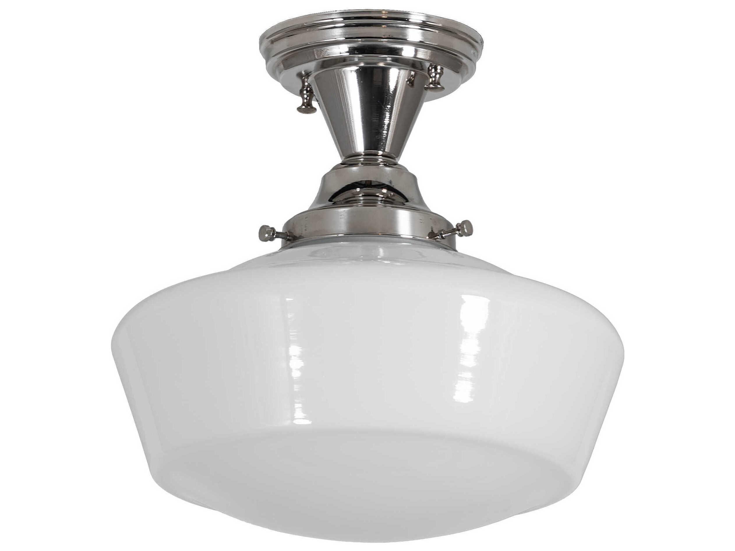 Meyda Revival 1-Light Polished Nickel Traditional Semi Flush Mount