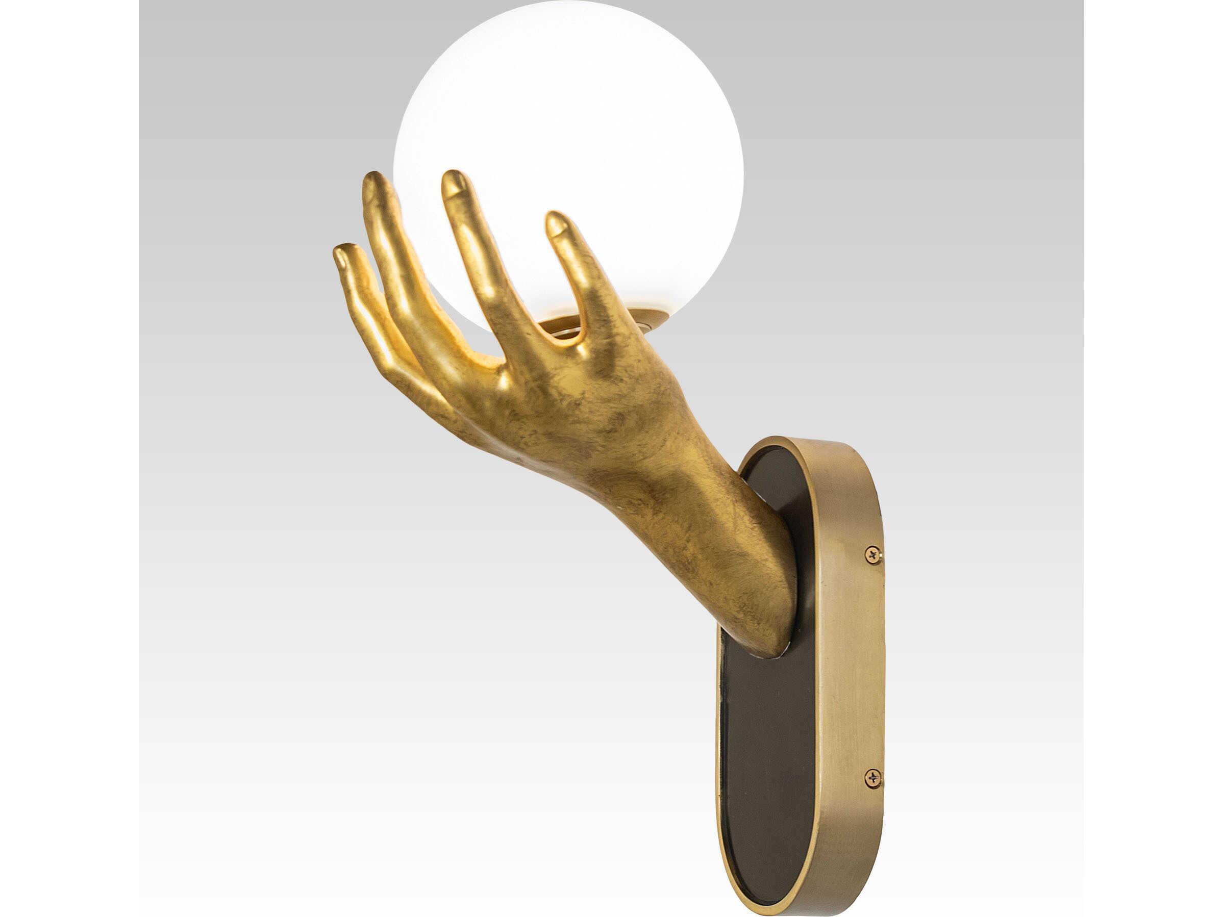 Meyda Gunter 1-Light Frosted White Brass Wall Sconce