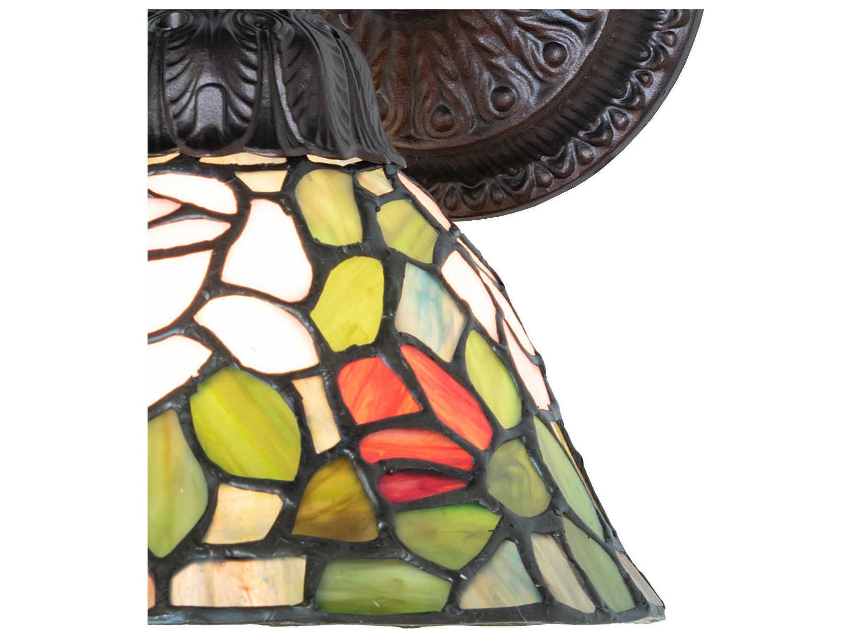 Meyda Tiffany Rosebush 1-Light Mahogany Bronze Traditional Wall Sconce