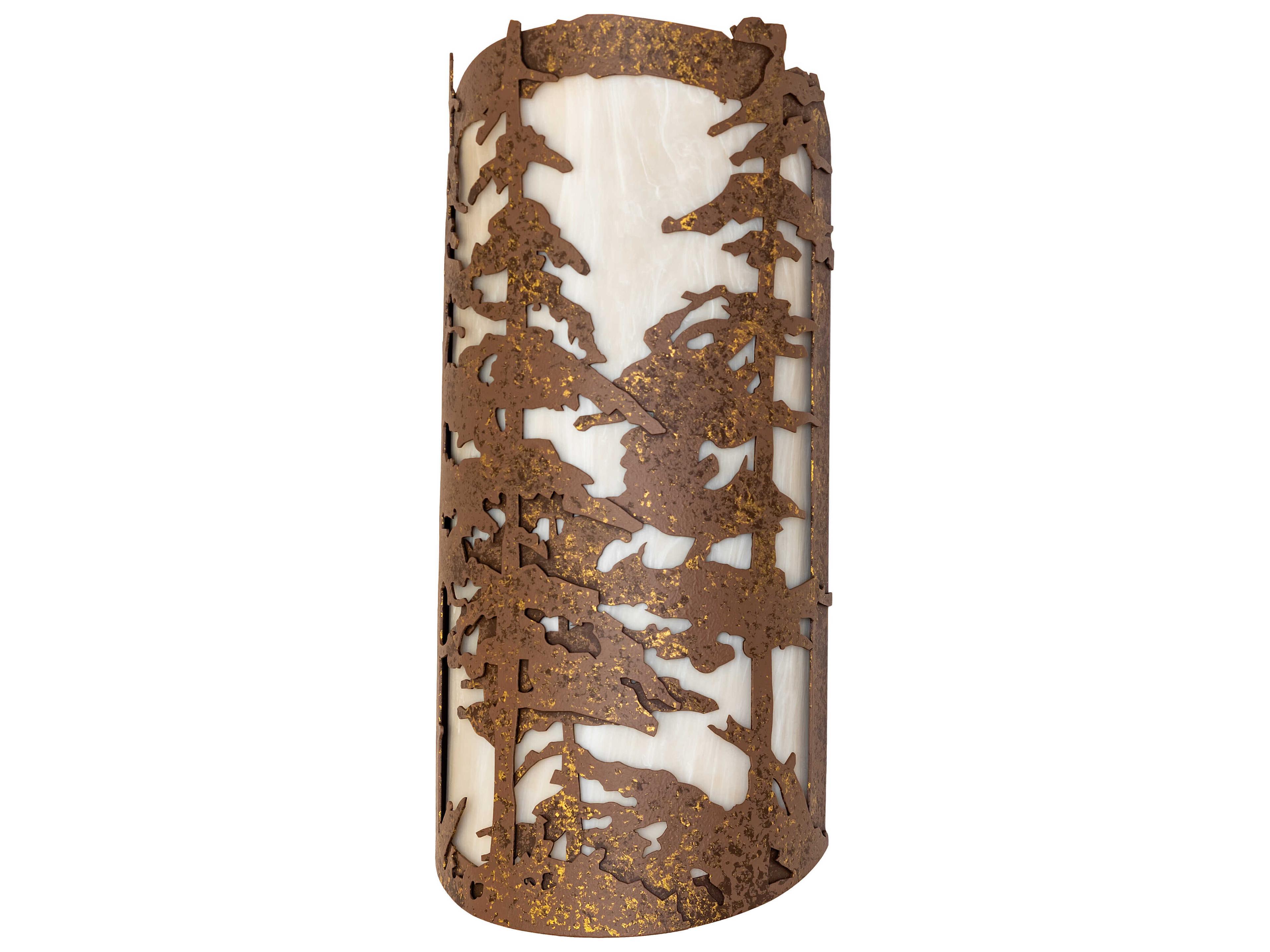 Meyda Tall Pines 2-Light Pompeii Gold Wall Sconce