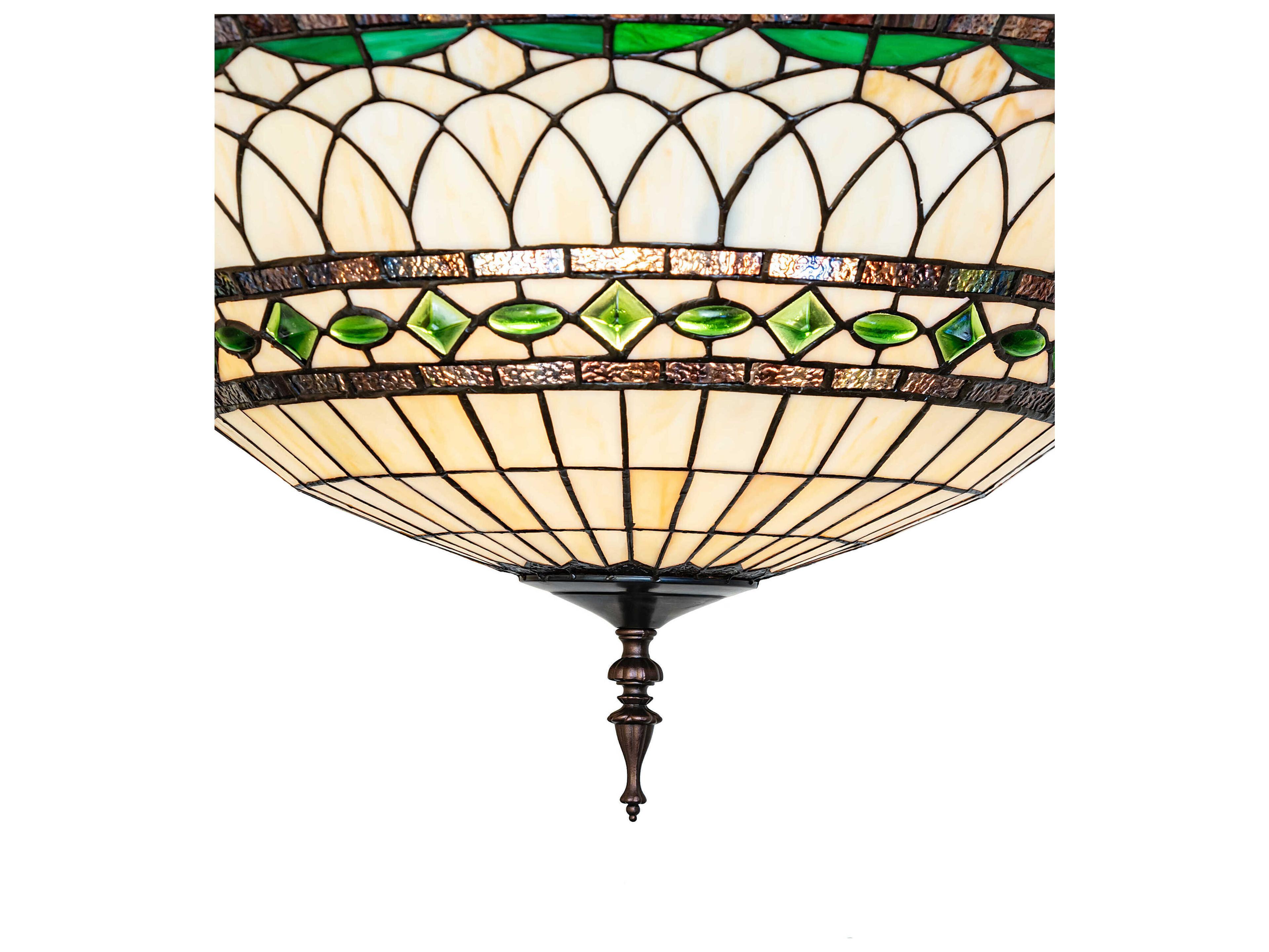 Meyda Tiffany Roman 3-Light Mahogany Bronze Semi Flush Mount